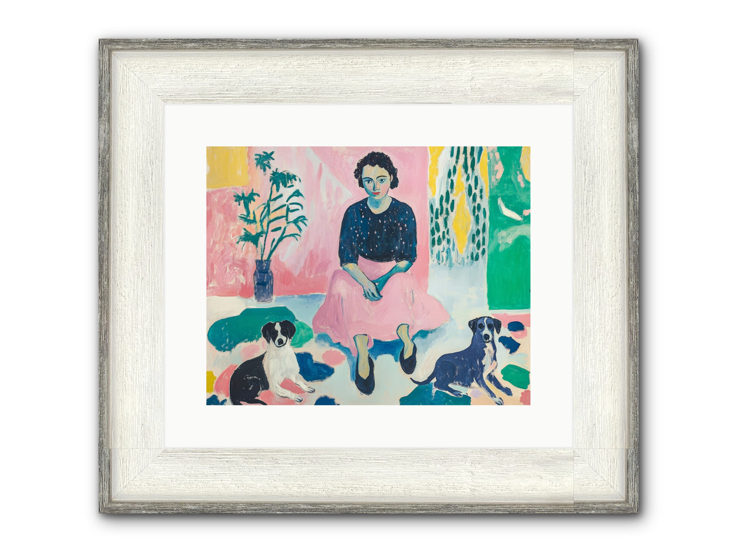 Library Confidants Framed Print - Driftwood White 15x12
