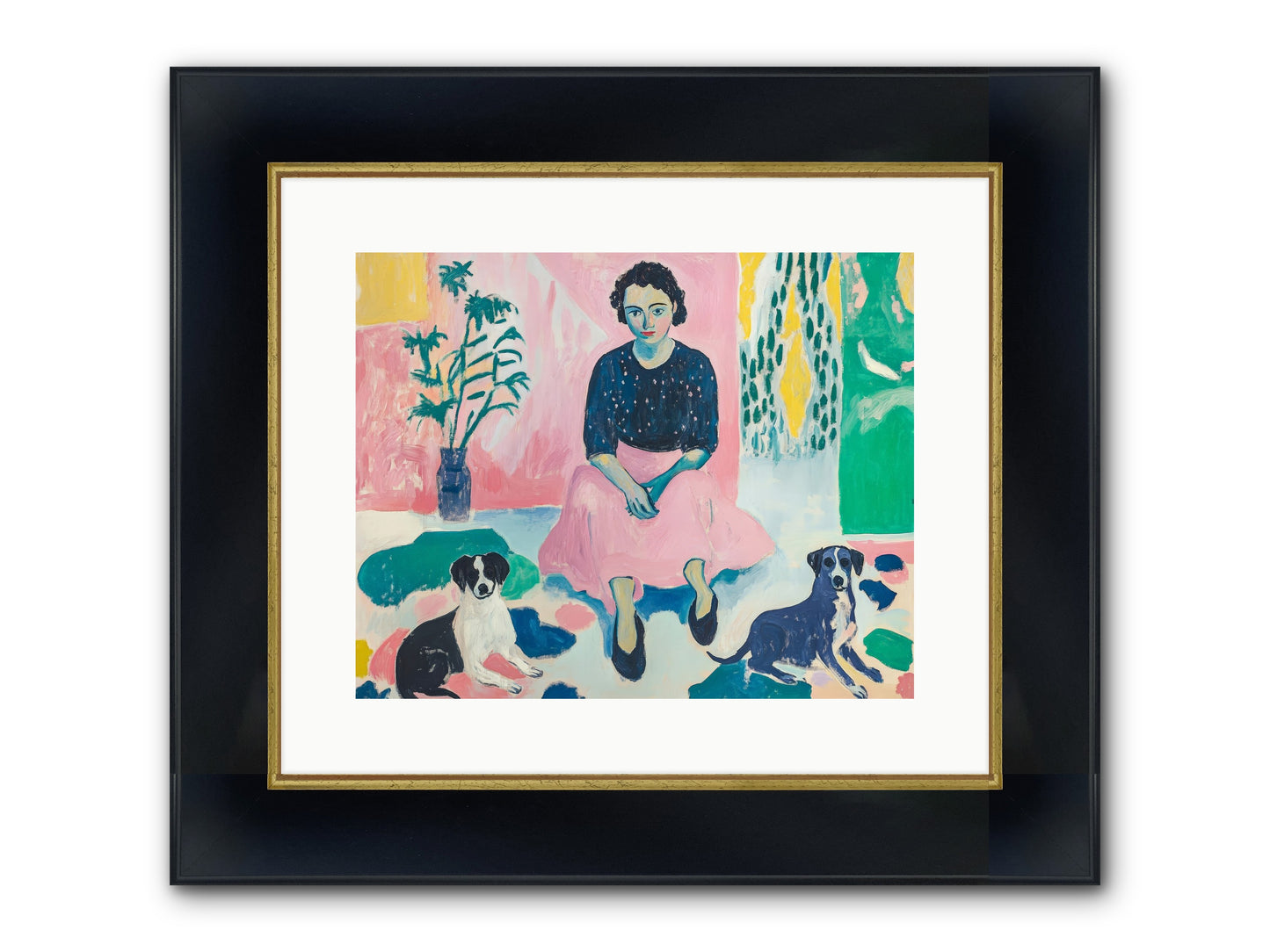 Library Confidants Framed Print - Wide Black w/Gold 15x12