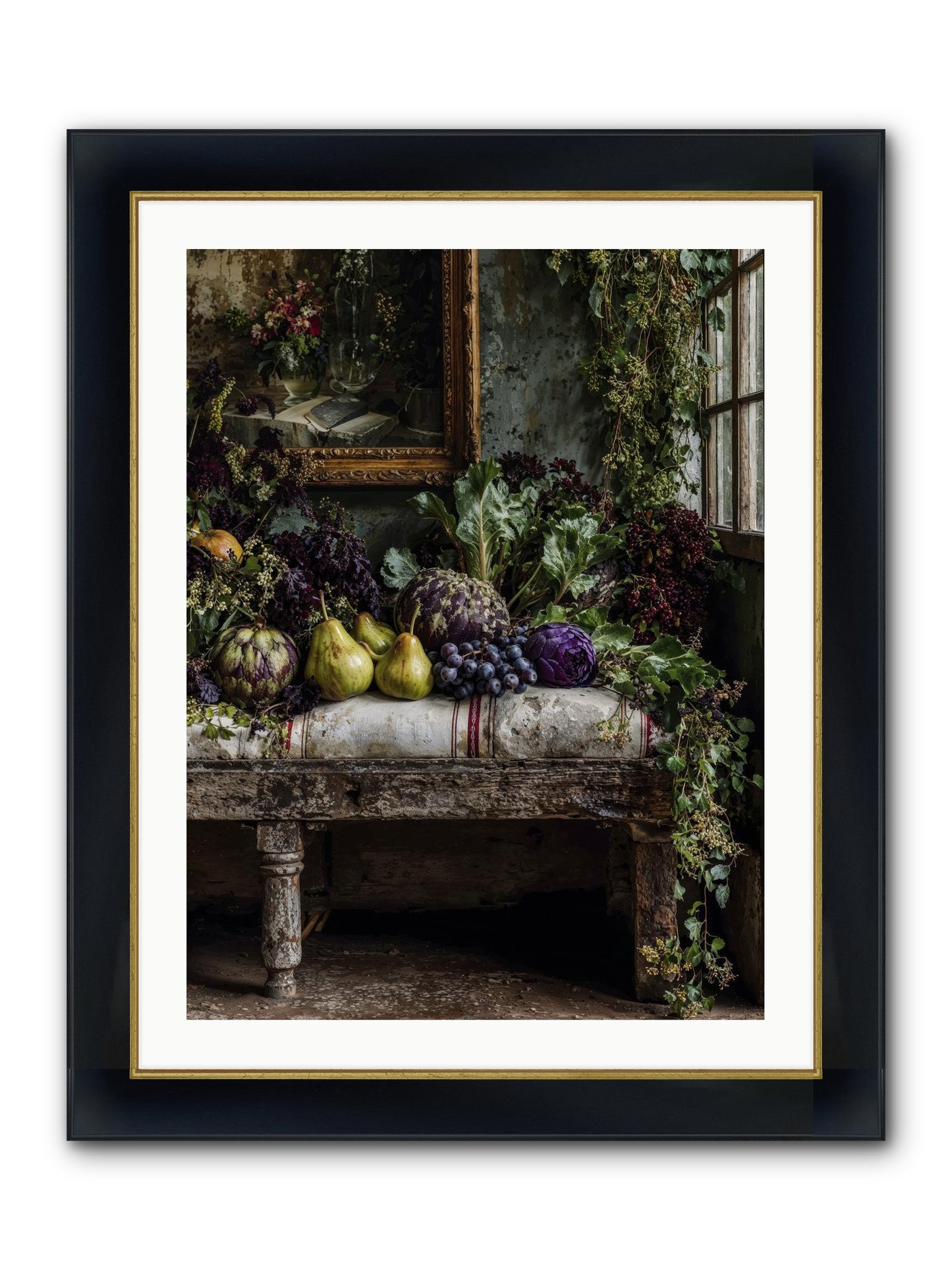 Light's Quiet Promise Framed Print - Wide Black w/Gold 24x32