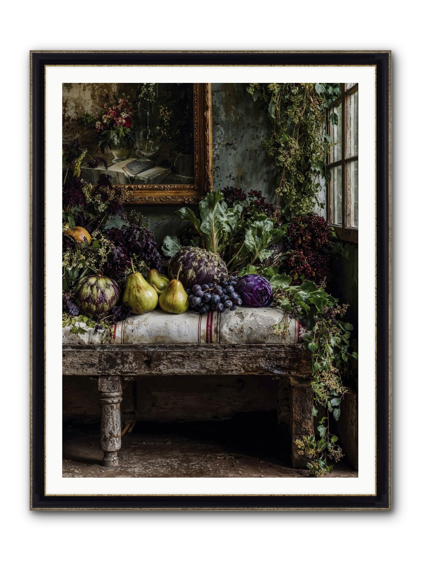 Light's Quiet Promise Framed Print - Black & Gold 36x48