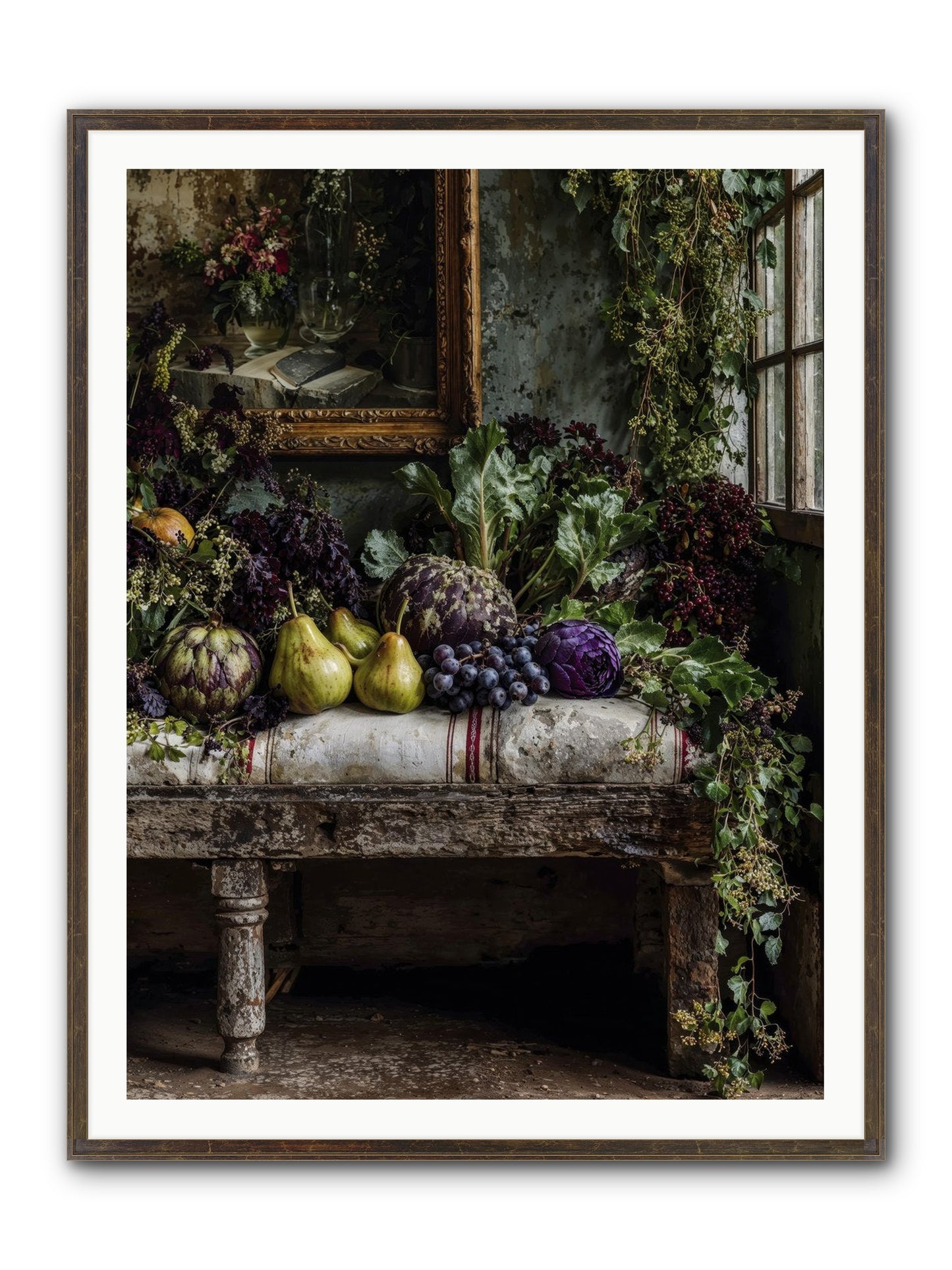 Light's Quiet Promise Framed Print - Slimwoods Black/Gold 36x48