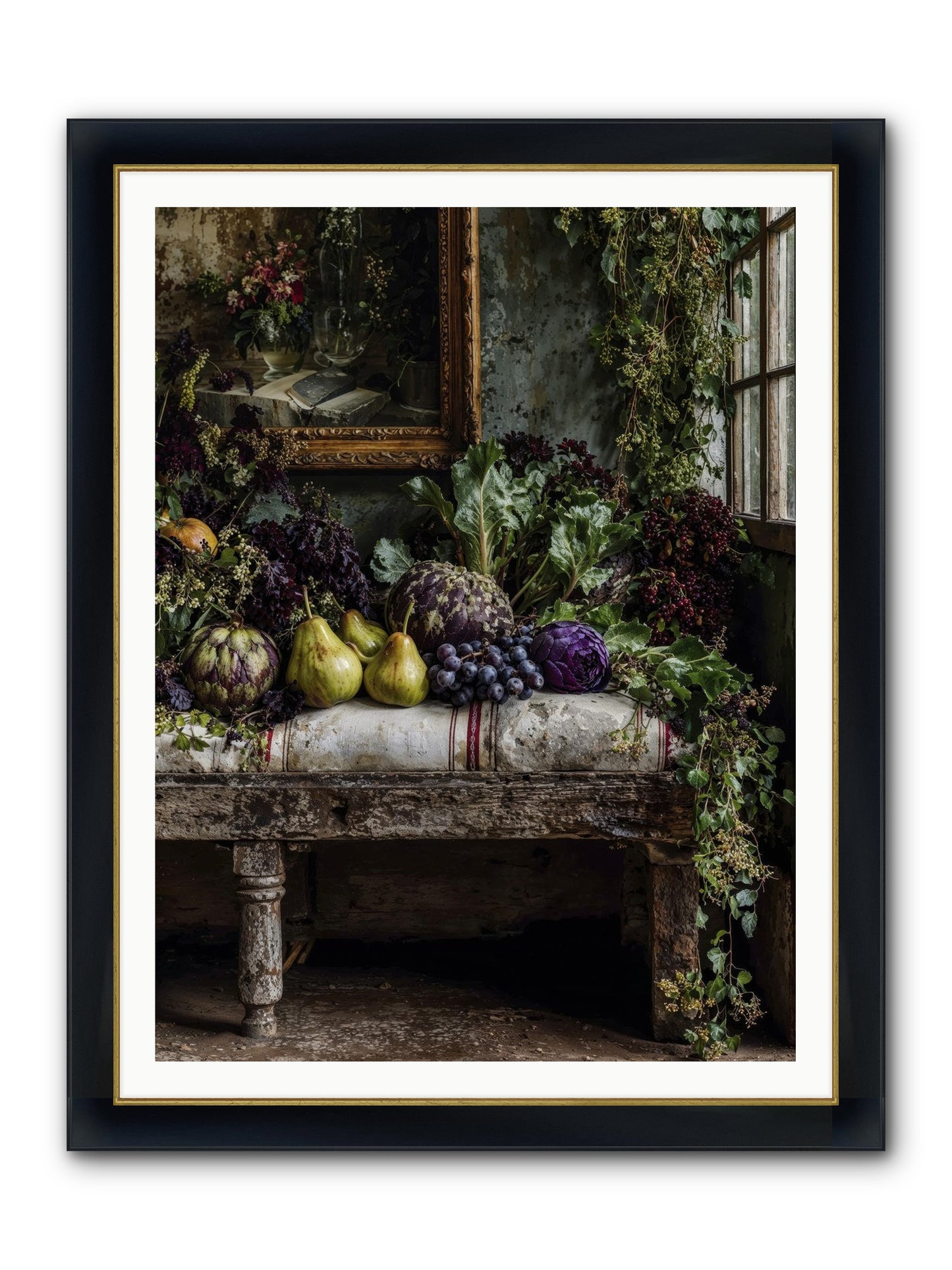 Light's Quiet Promise Framed Print - Wide Black w/Gold 36x48
