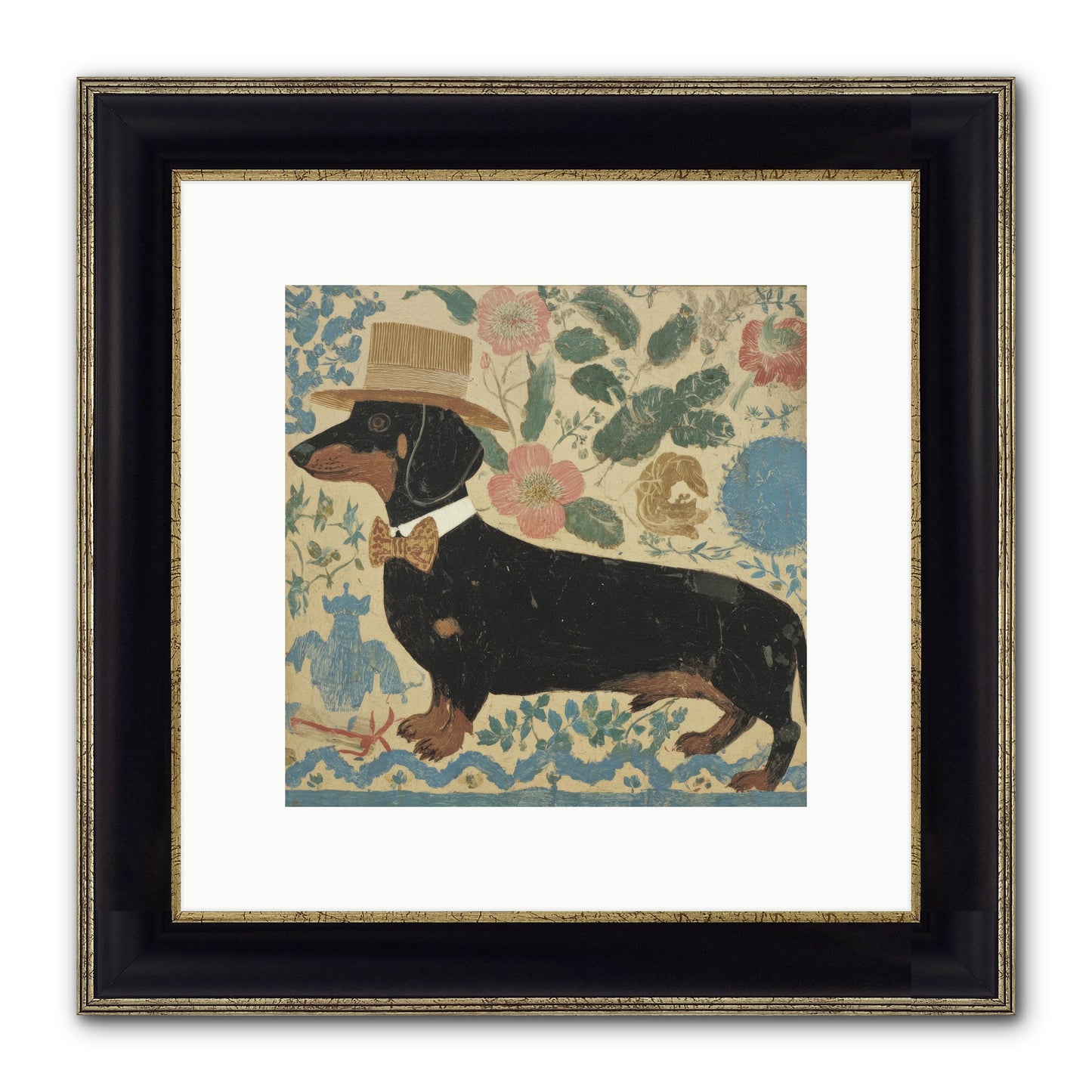 Lilac Boulevard Society Framed Print - Black & Gold 10x10