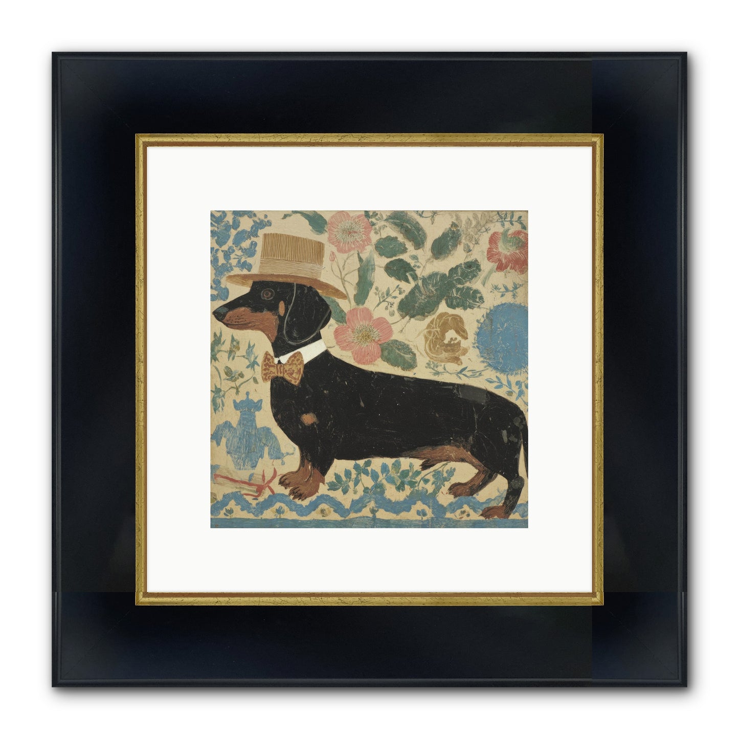 Lilac Boulevard Society Framed Print - Wide Black w/Gold 10x10
