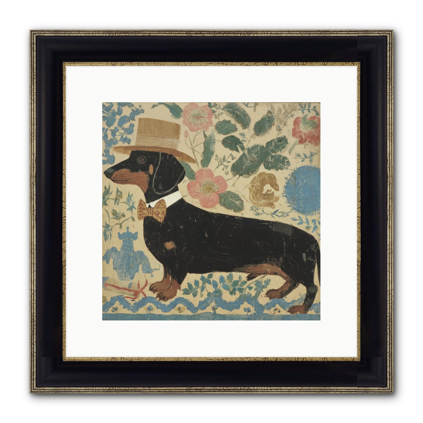 Lilac Boulevard Society Framed Print - Black & Gold 12x12