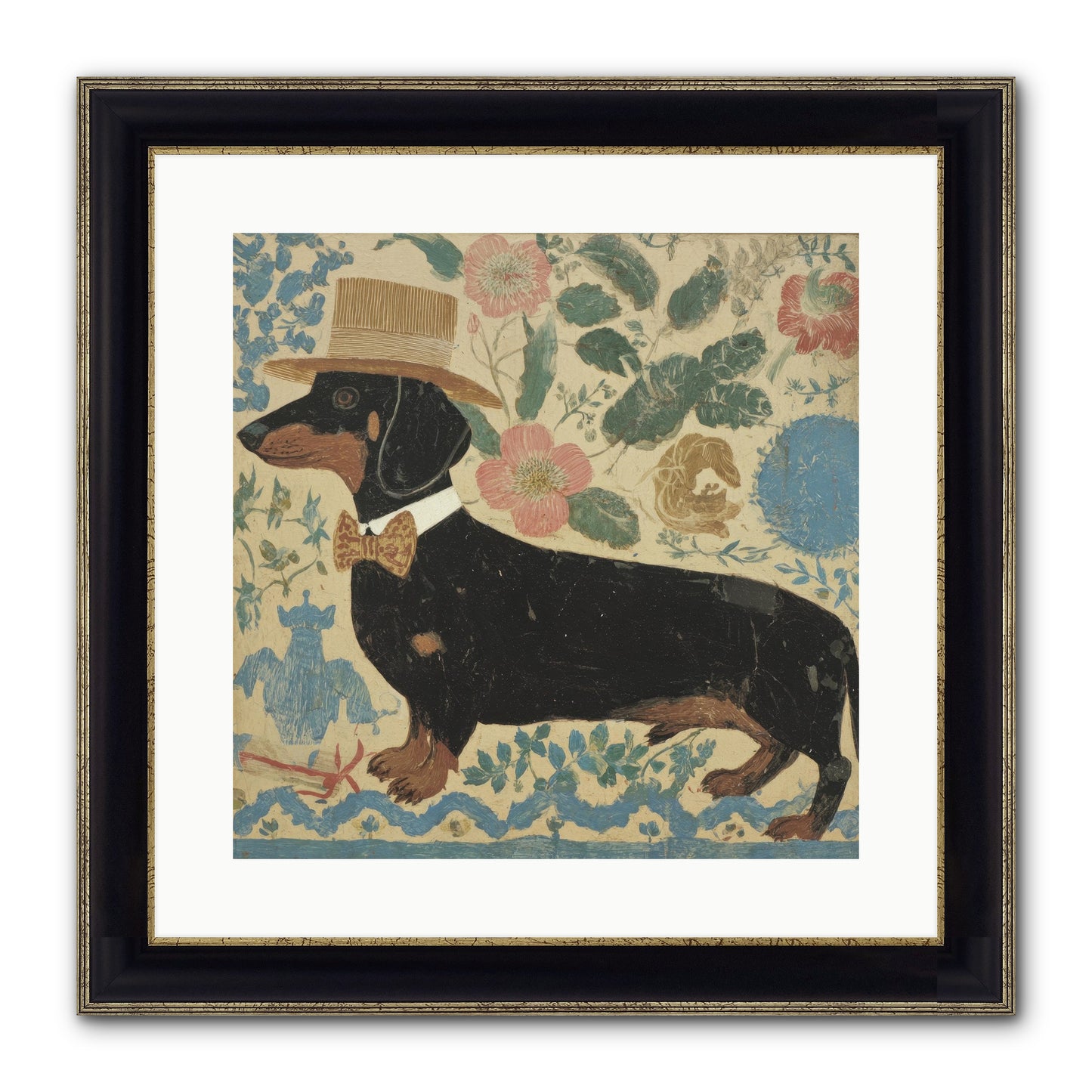 Lilac Boulevard Society Framed Print - Black & Gold 16x16