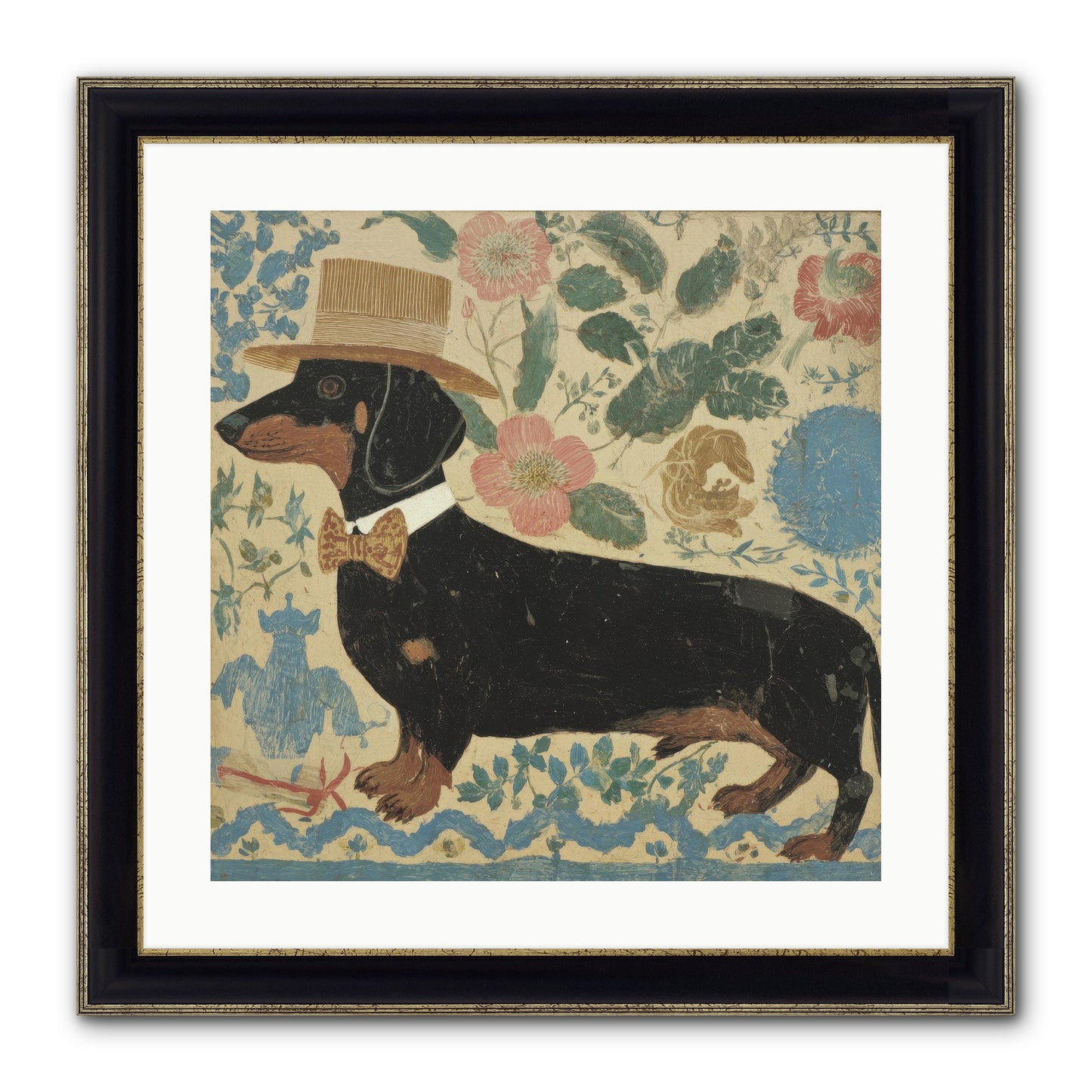 Lilac Boulevard Society Framed Print - Black & Gold 20x20