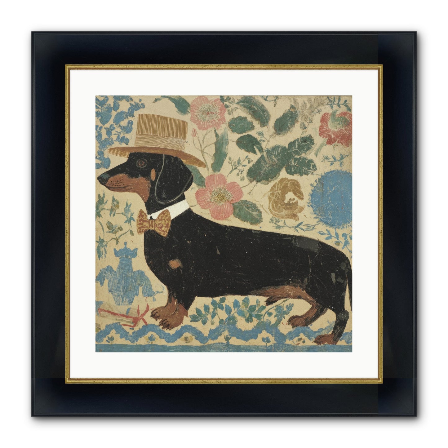 Lilac Boulevard Society Framed Print - Wide Black w/Gold 20x20