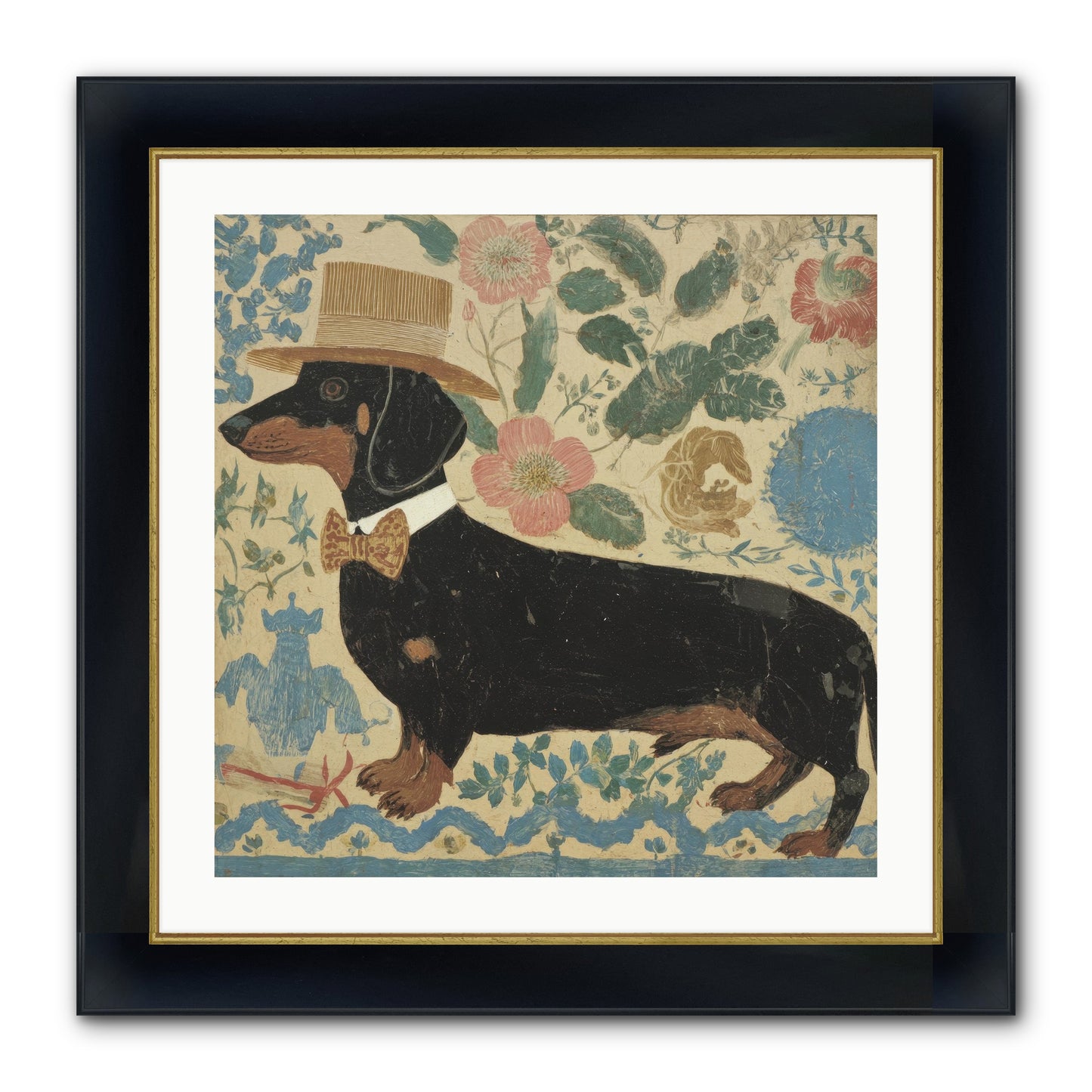 Lilac Boulevard Society Framed Print - Wide Black w/Gold 24x24