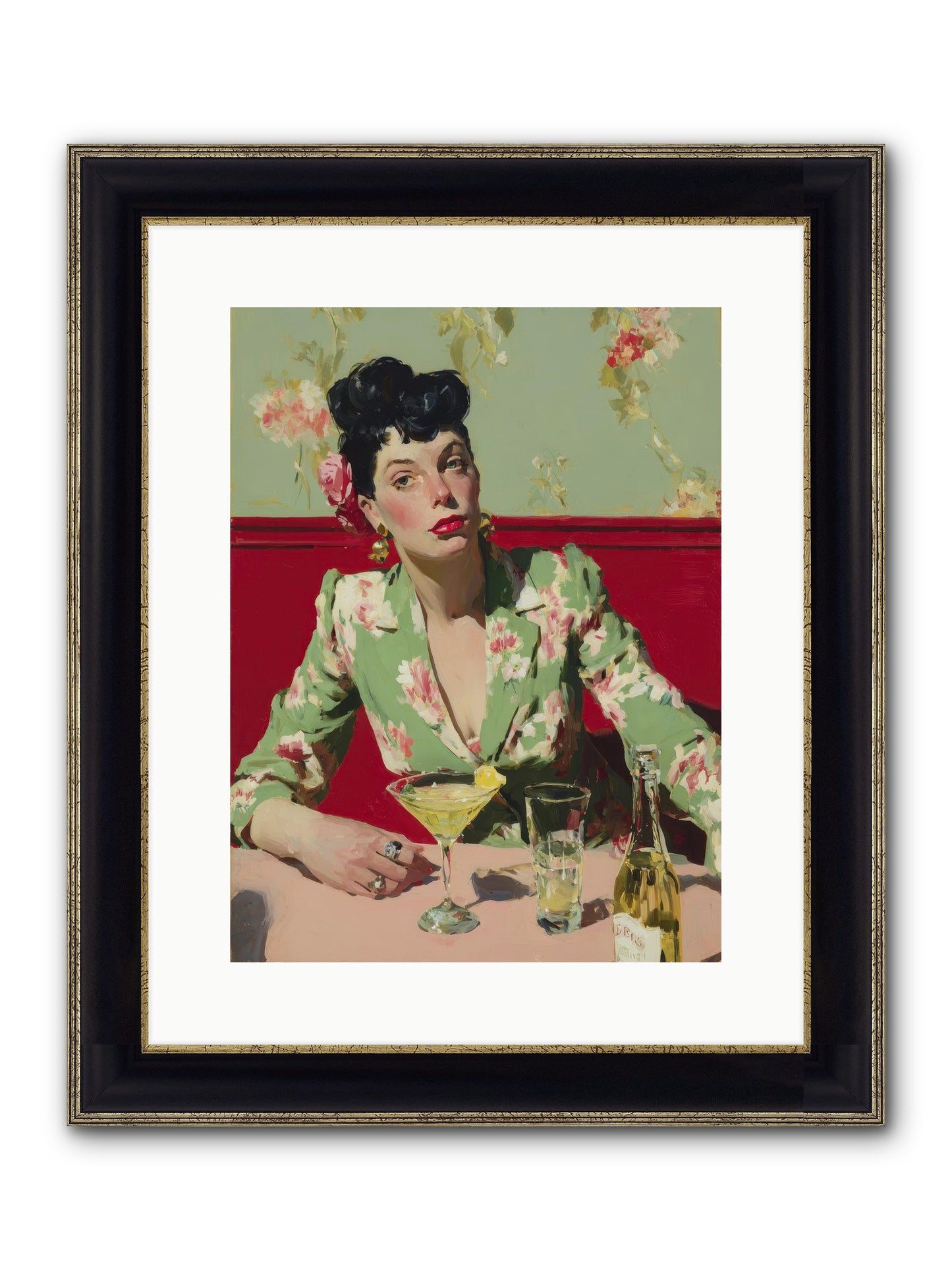 Lilies And Lipstick Framed Print - Black & Gold 12x16
