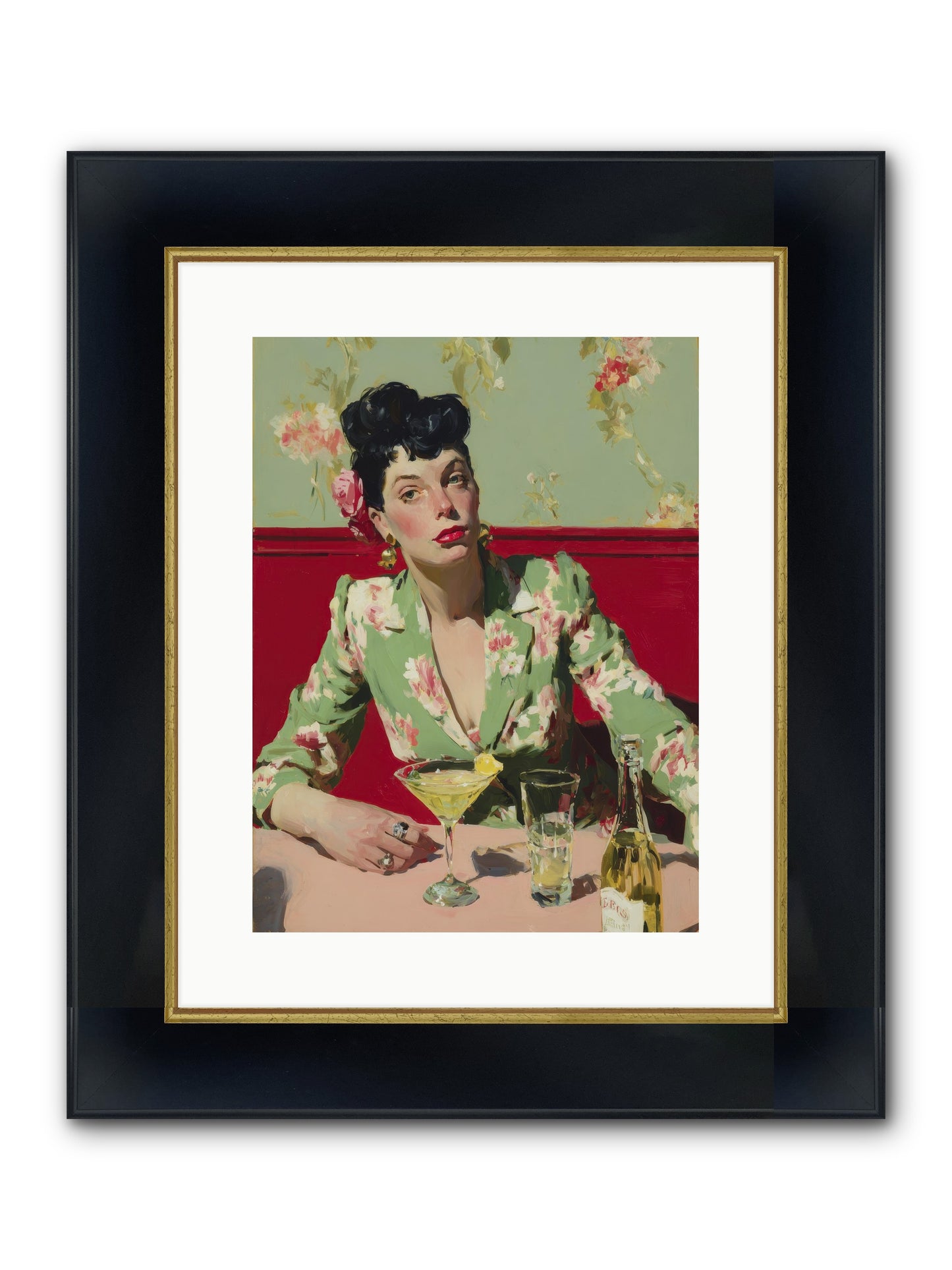Lilies And Lipstick Framed Print - Wide Black w/Gold 12x16