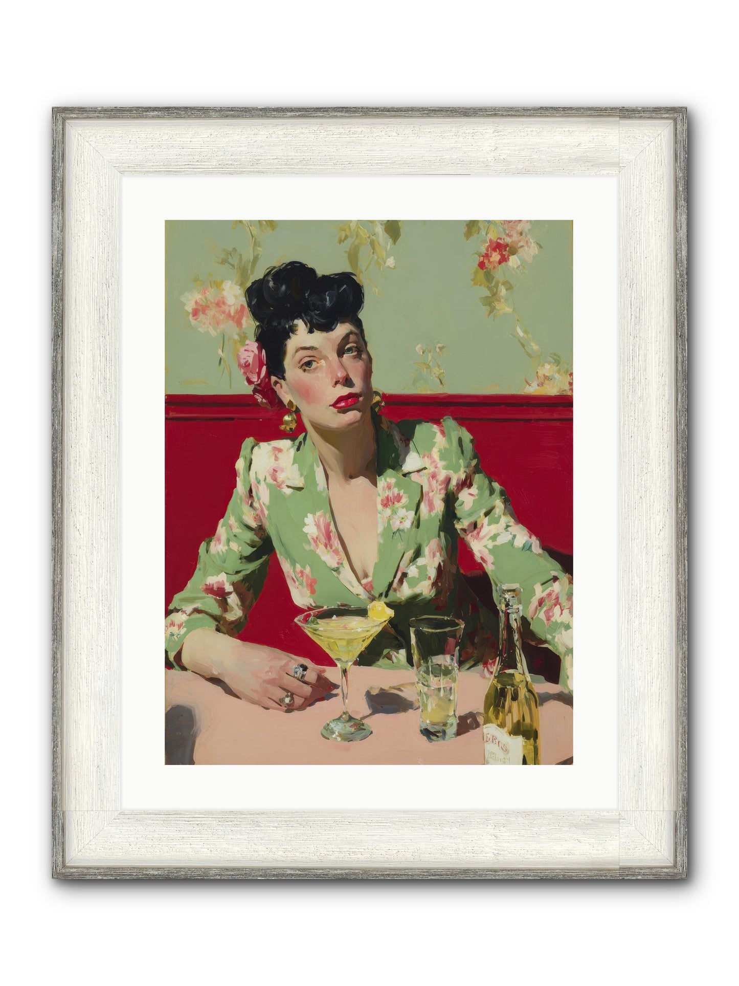 Lilies And Lipstick Framed Print - Driftwood White 18x24