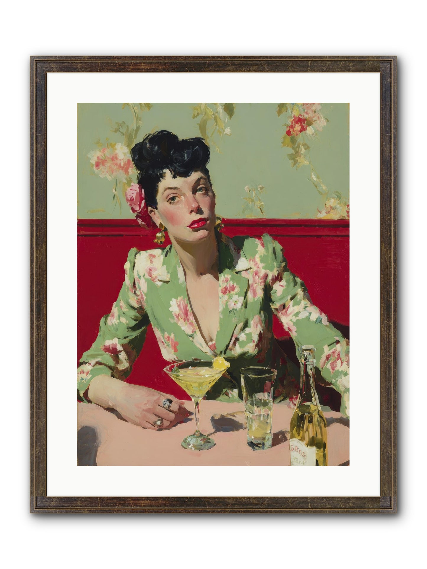 Lilies And Lipstick Framed Print - Slimwoods Black/Gold 18x24
