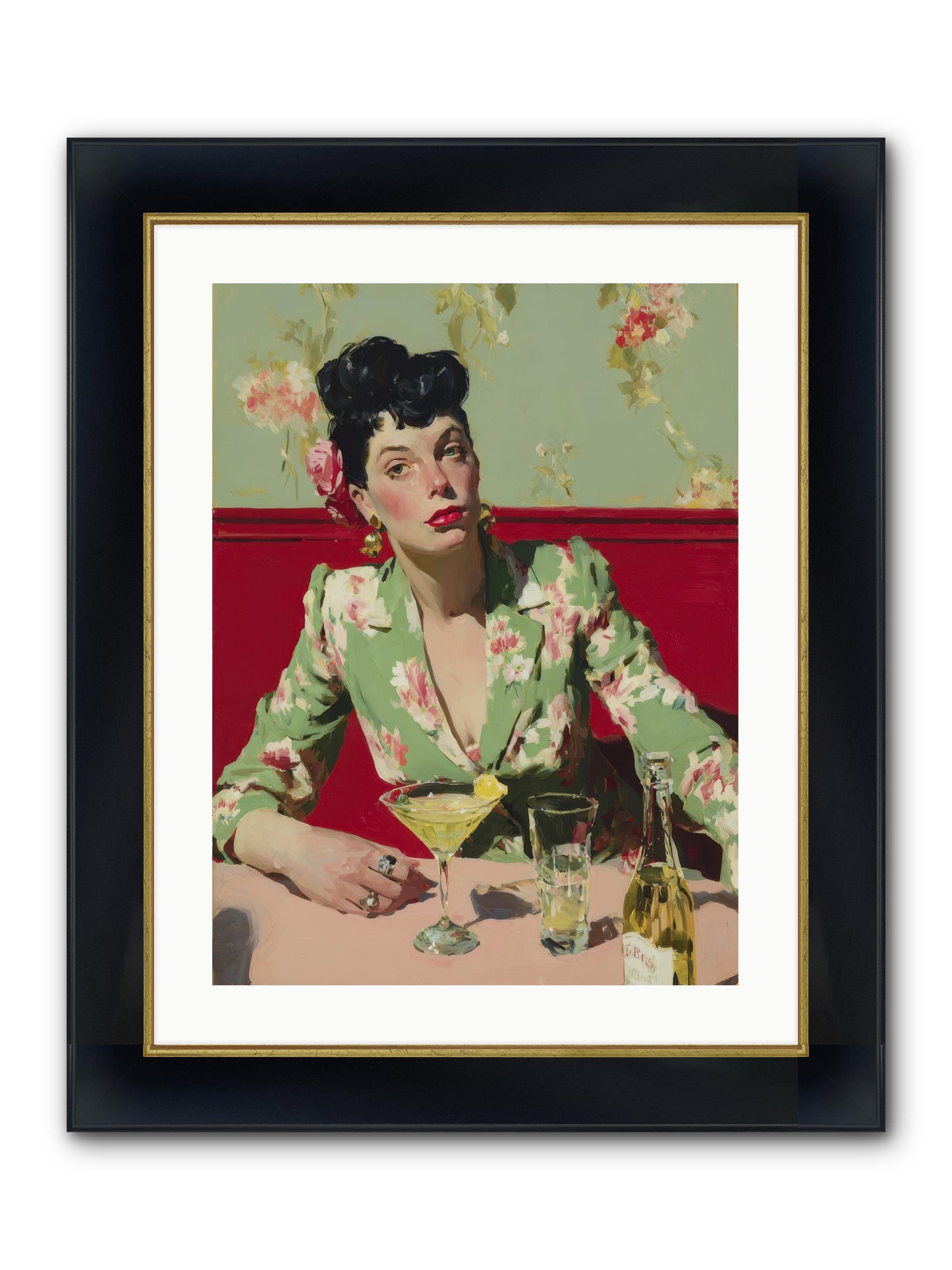 Lilies And Lipstick Framed Print - Wide Black w/Gold 18x24