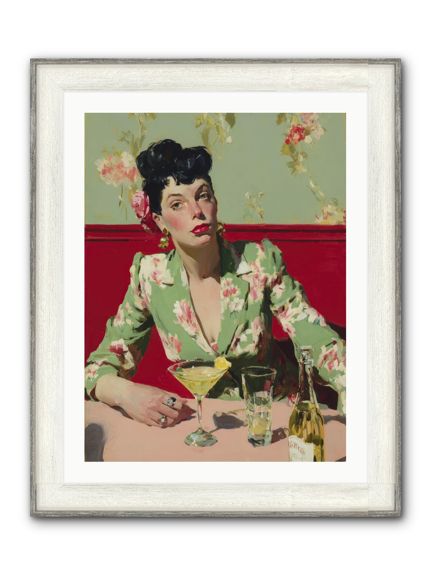 Lilies And Lipstick Framed Print - Driftwood White 24x32