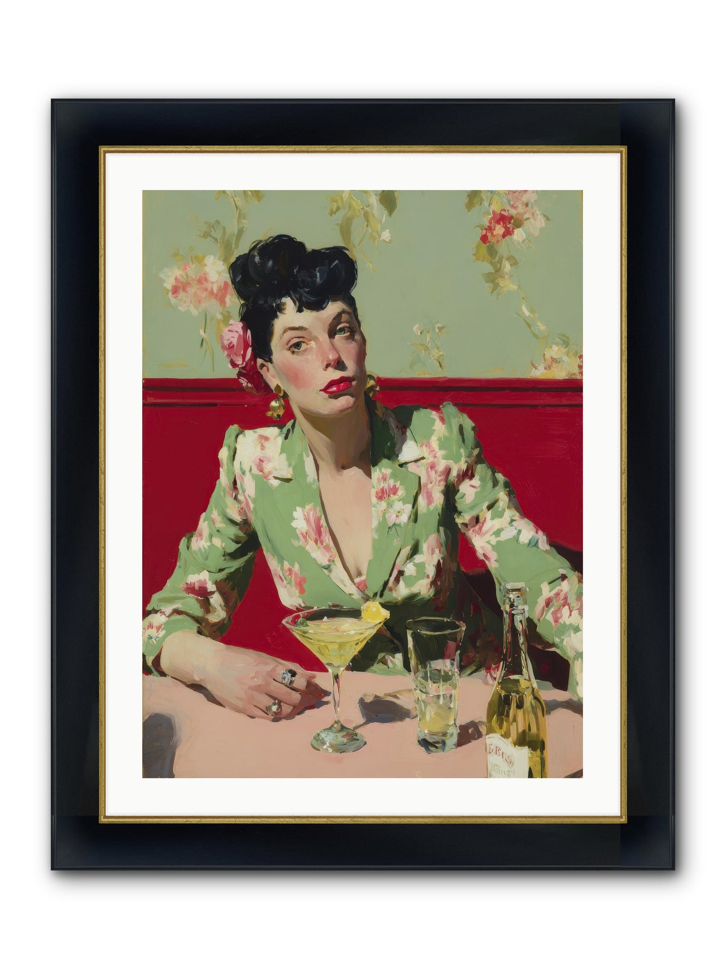 Lilies And Lipstick Framed Print - Wide Black w/Gold 24x32