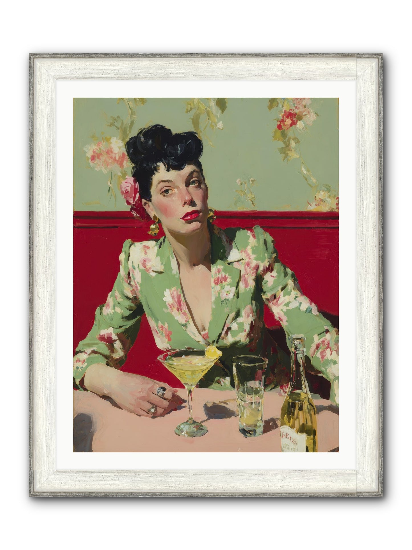 Lilies And Lipstick Framed Print - Driftwood White 30x40