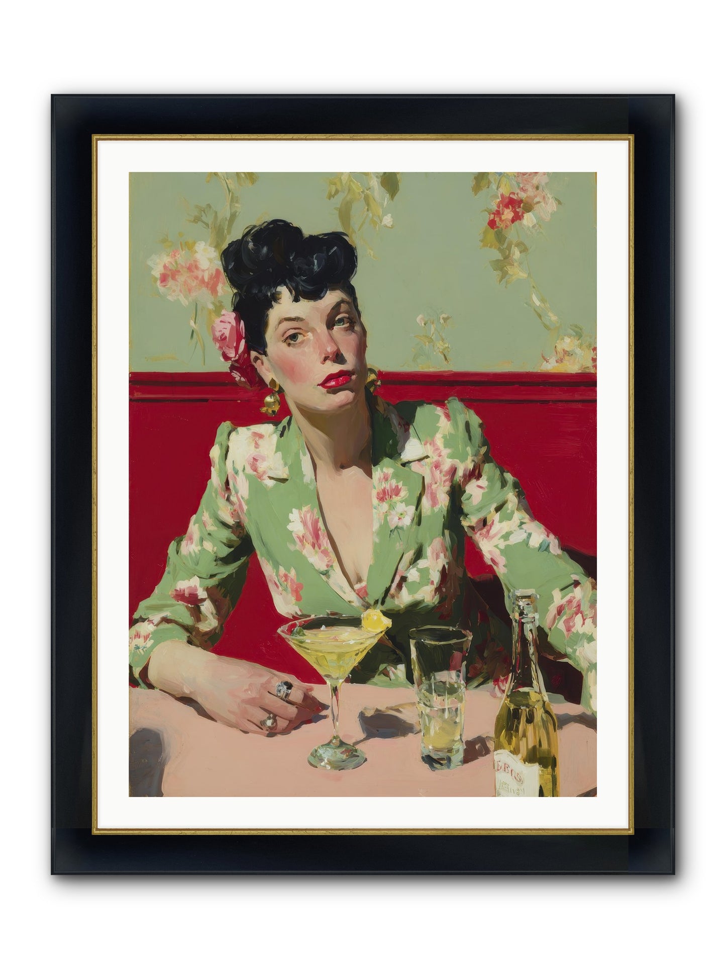 Lilies And Lipstick Framed Print - Wide Black w/Gold 30x40
