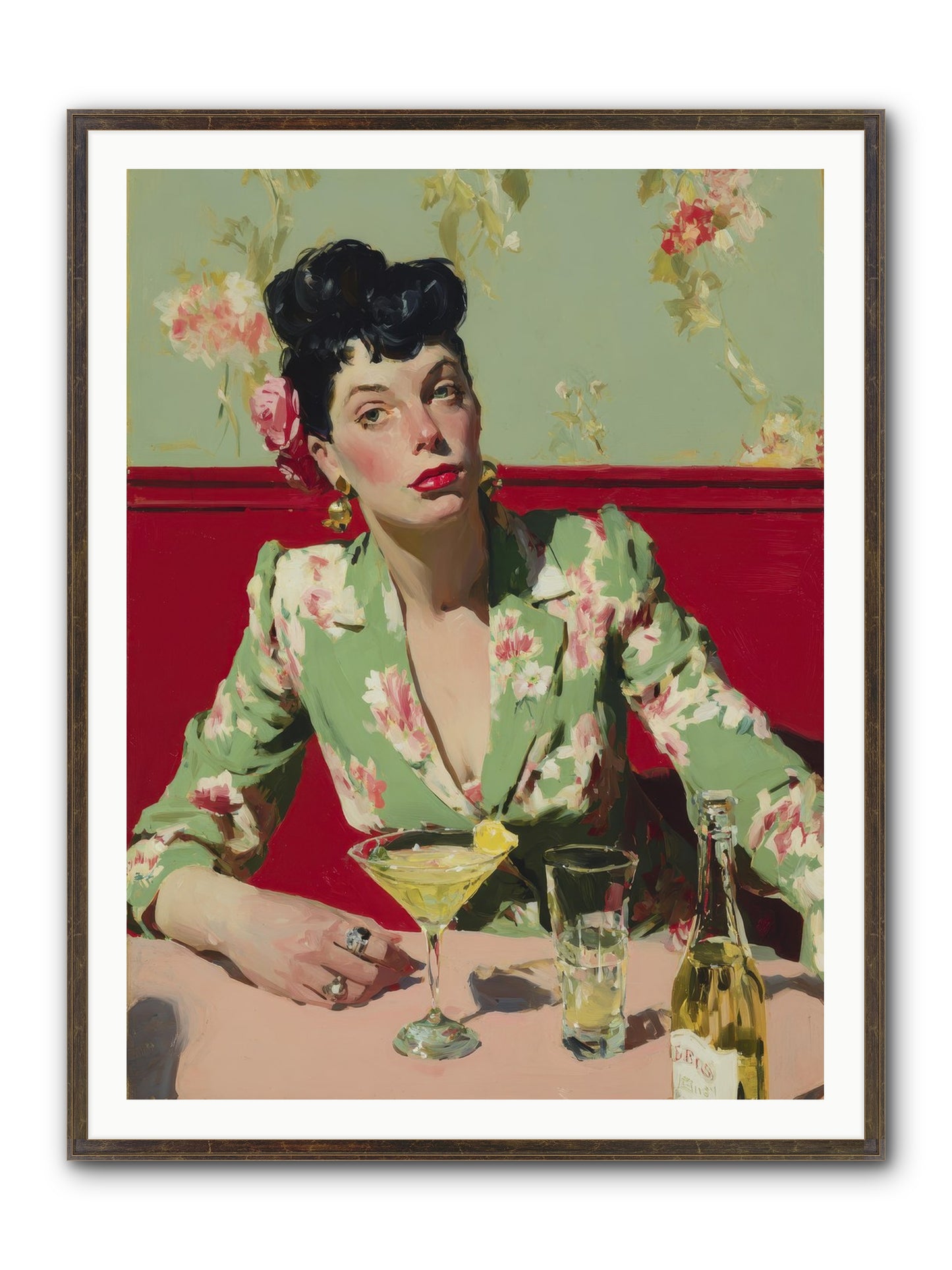 Lilies And Lipstick Framed Print - Slimwoods Black/Gold 36x48