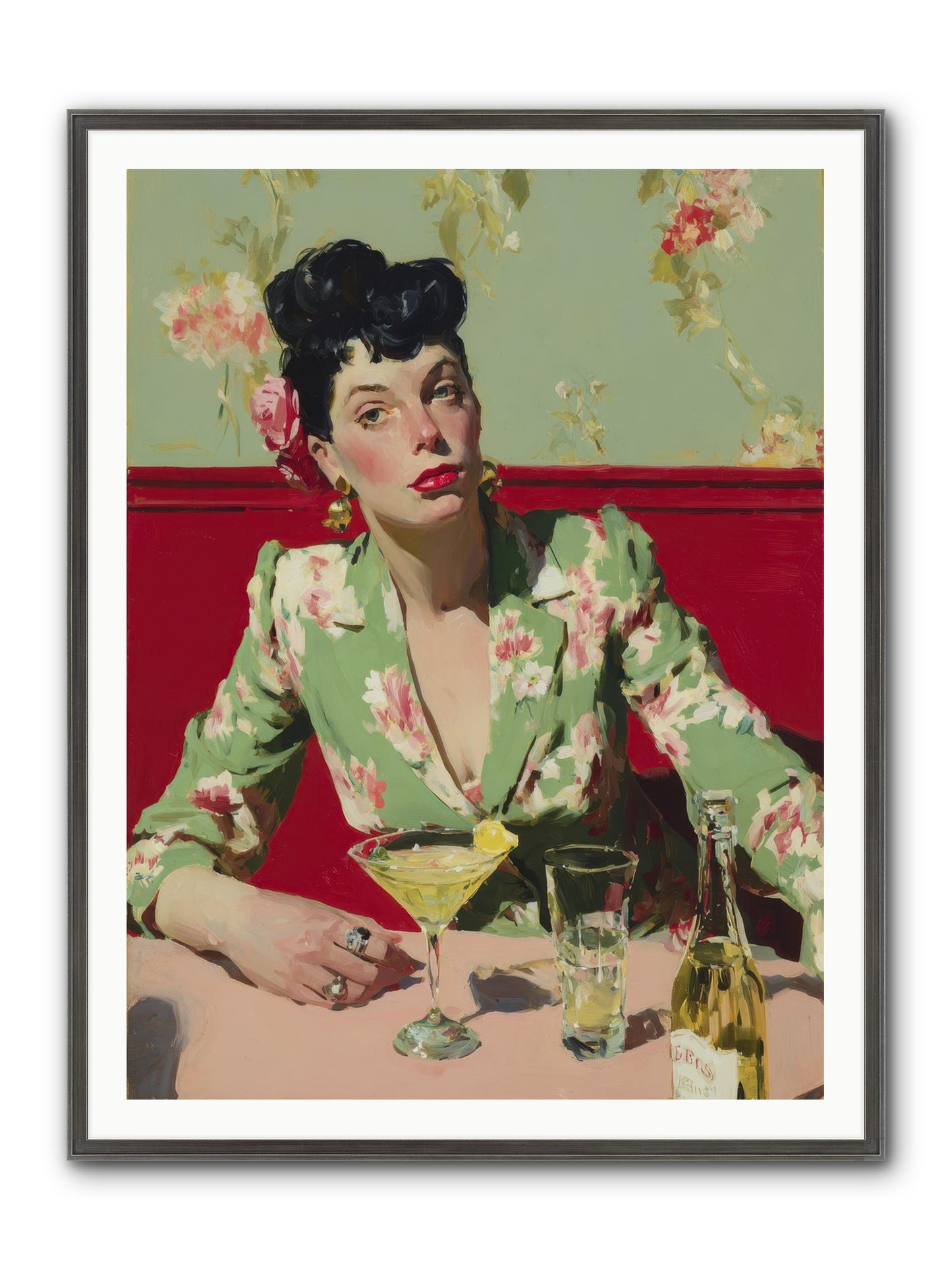 Lilies And Lipstick Framed Print - Slimwoods Black/Silver 36x48