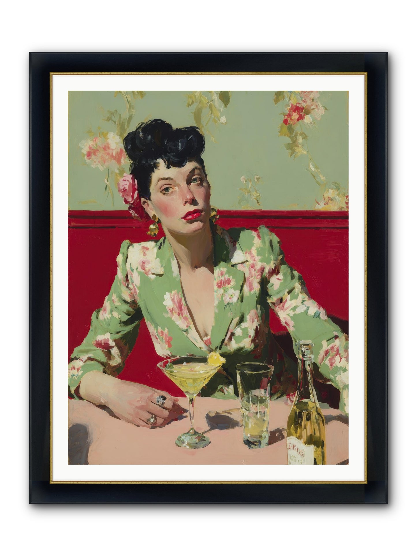 Lilies And Lipstick Framed Print - Wide Black w/Gold 36x48