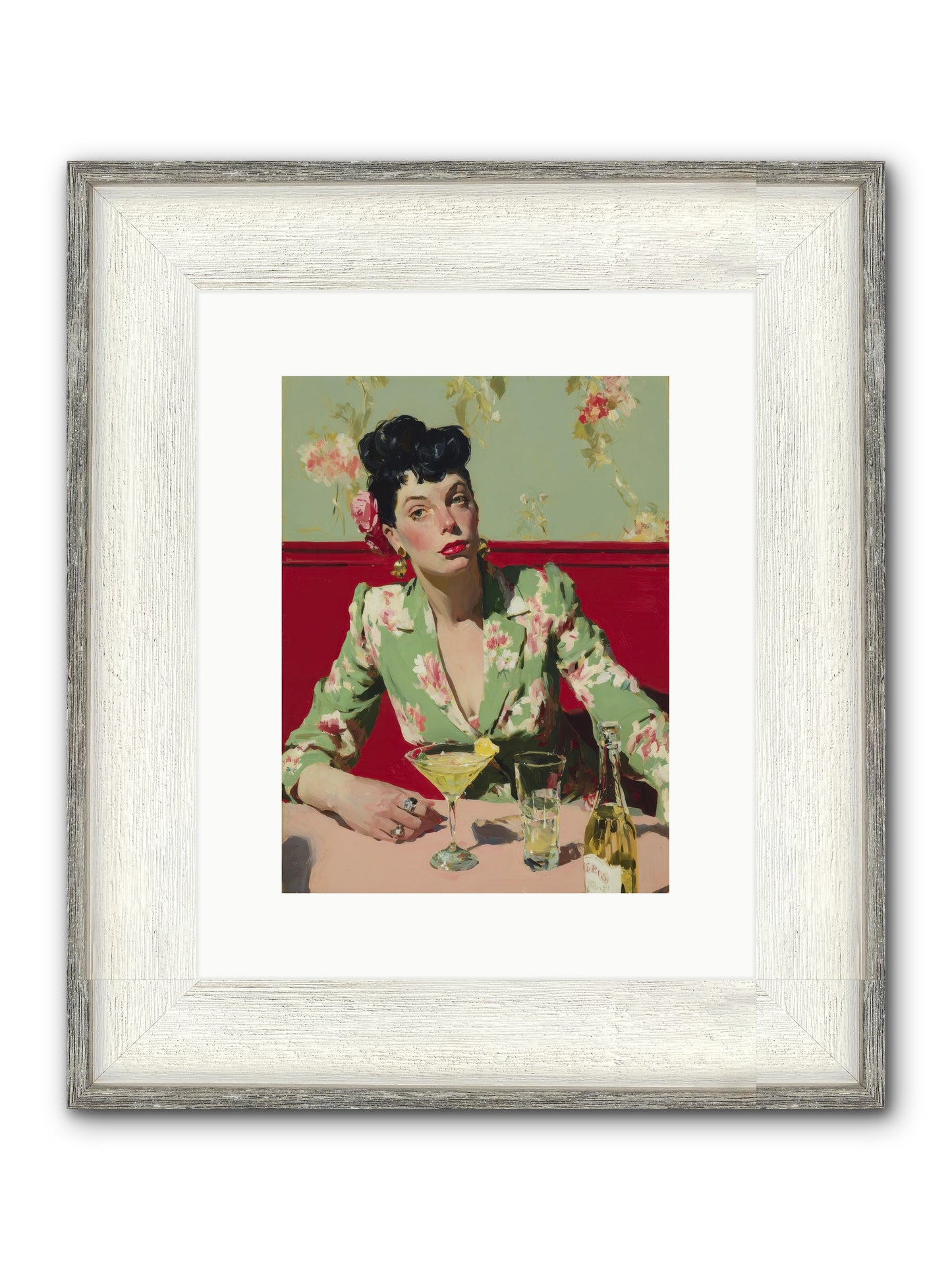 Lilies And Lipstick Framed Print - Driftwood White 9x12
