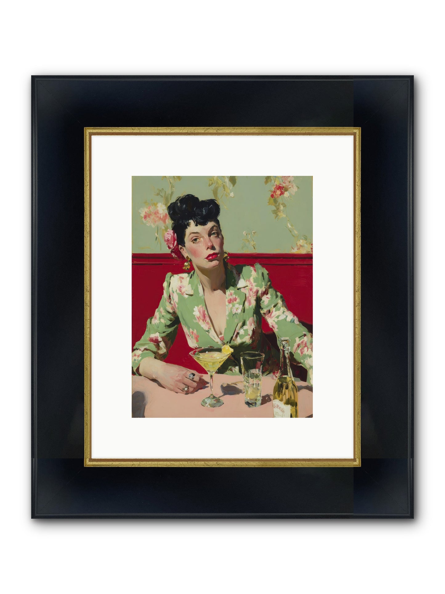 Lilies And Lipstick Framed Print - Wide Black w/Gold 9x12