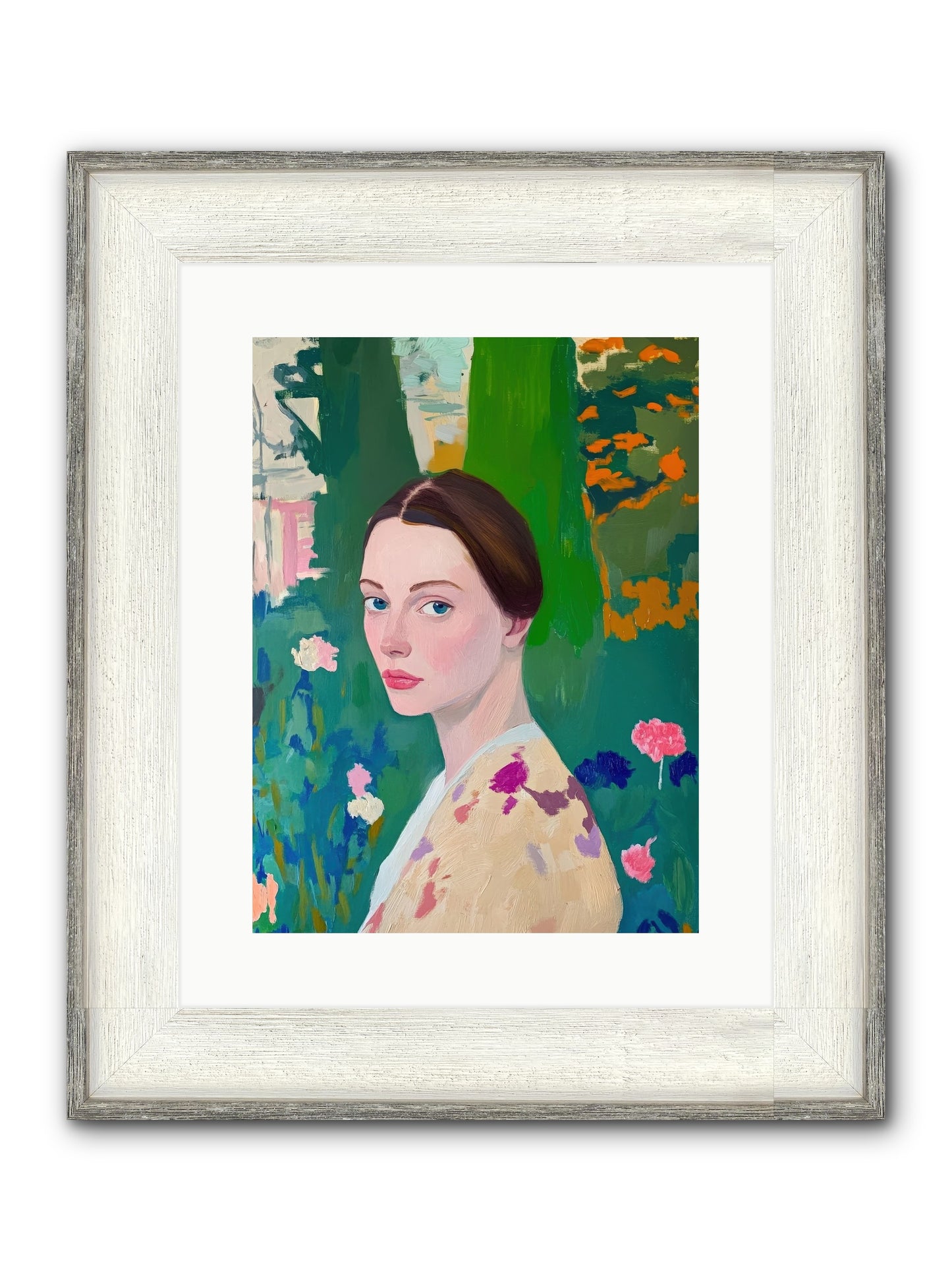 Lily Crane Framed Print - Driftwood White 12x16