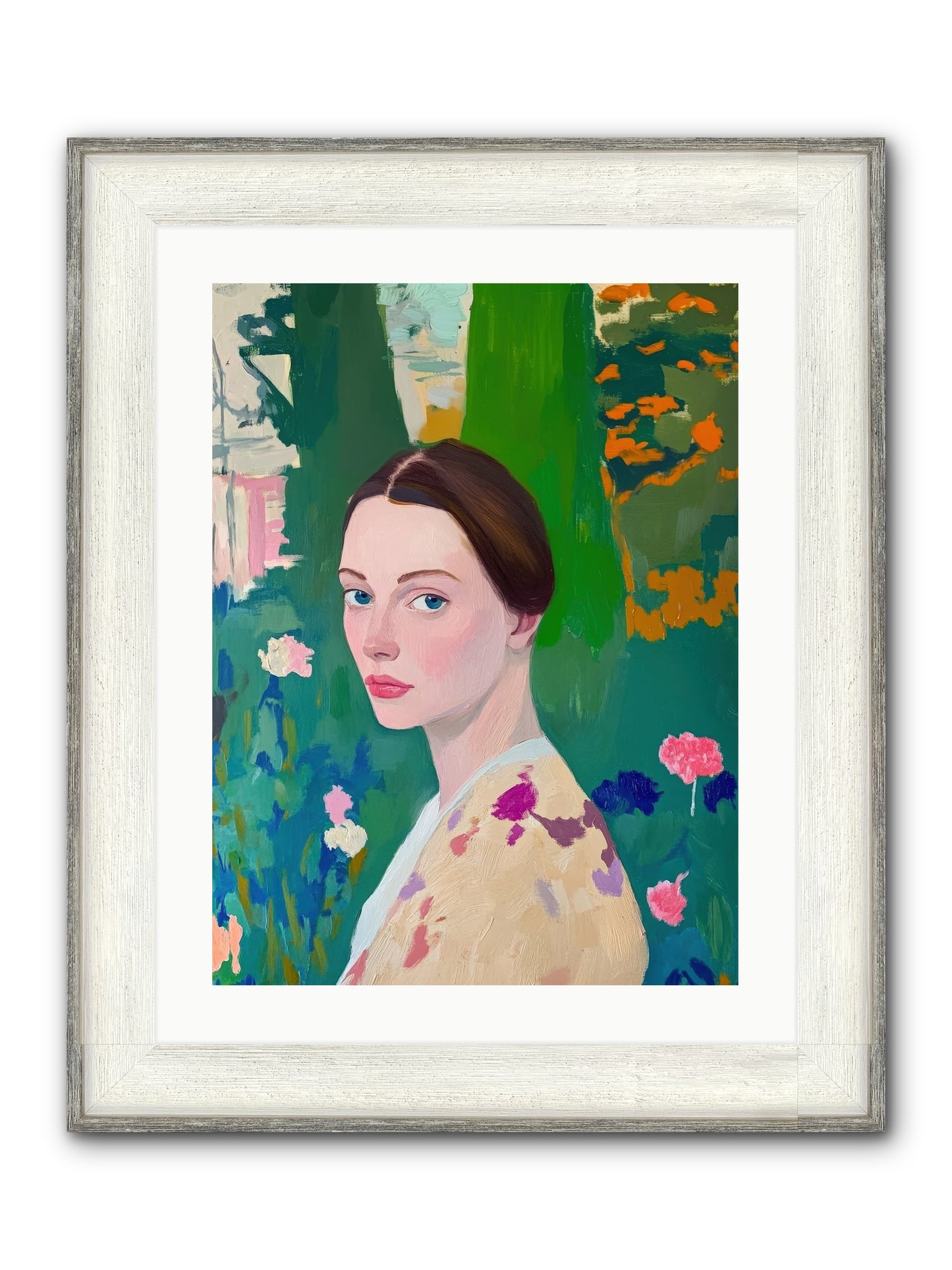 Lily Crane Framed Print - Driftwood White 18x24