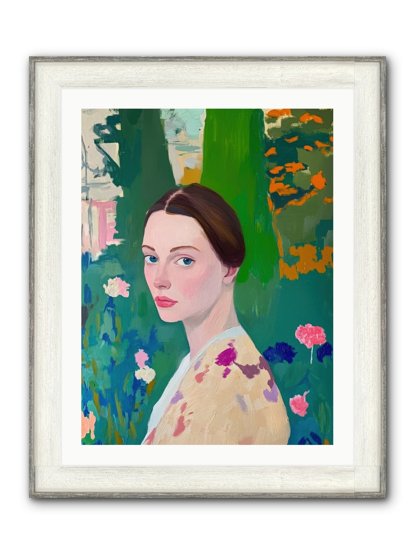 Lily Crane Framed Print - Driftwood White 24x32