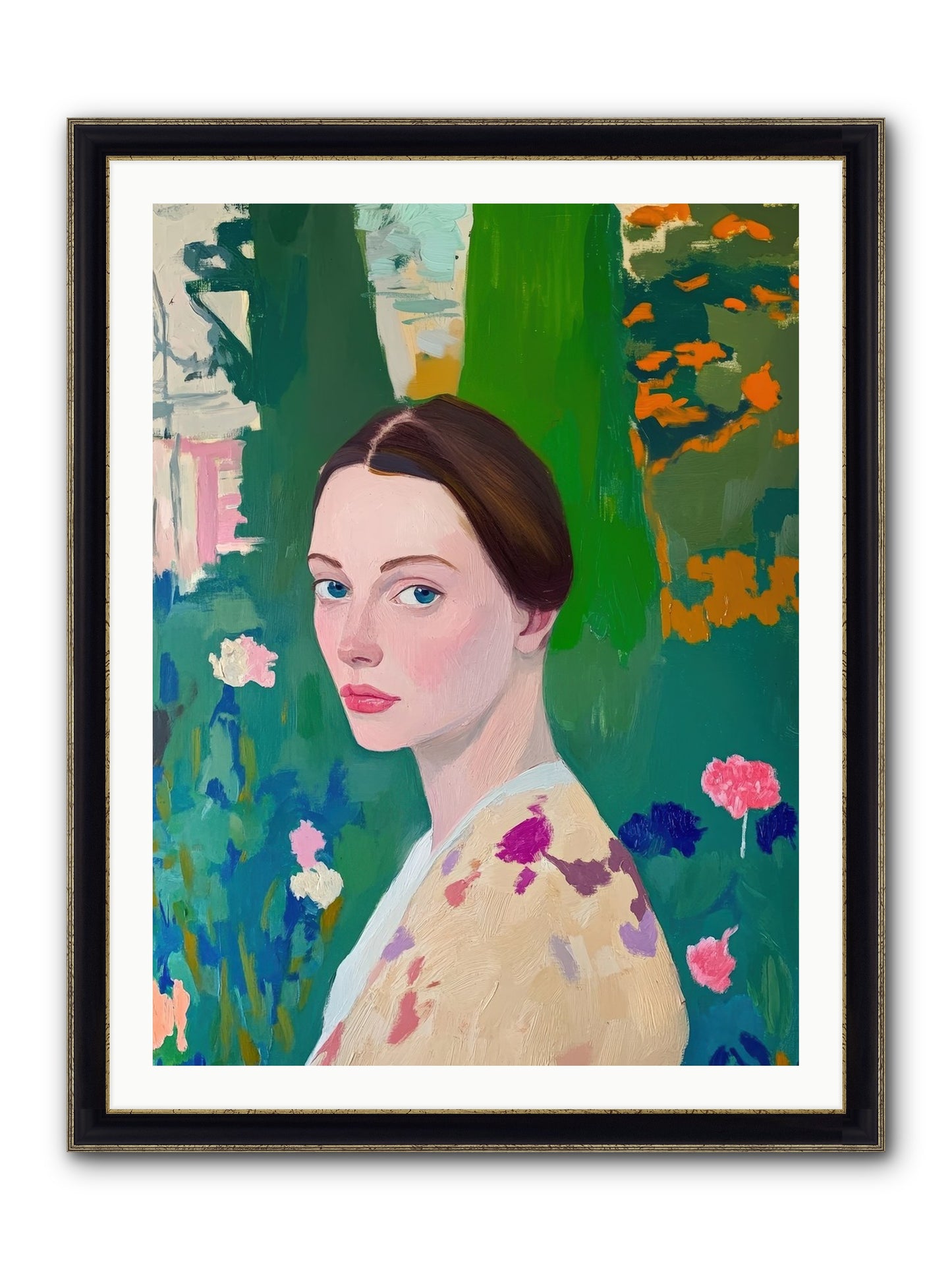 Lily Crane Framed Print - Black & Gold 30x40