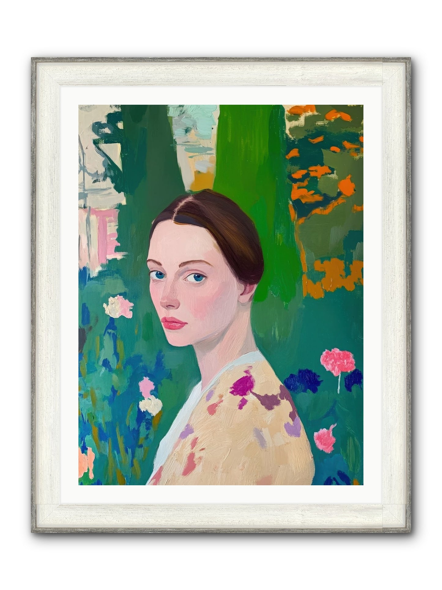 Lily Crane Framed Print - Driftwood White 30x40