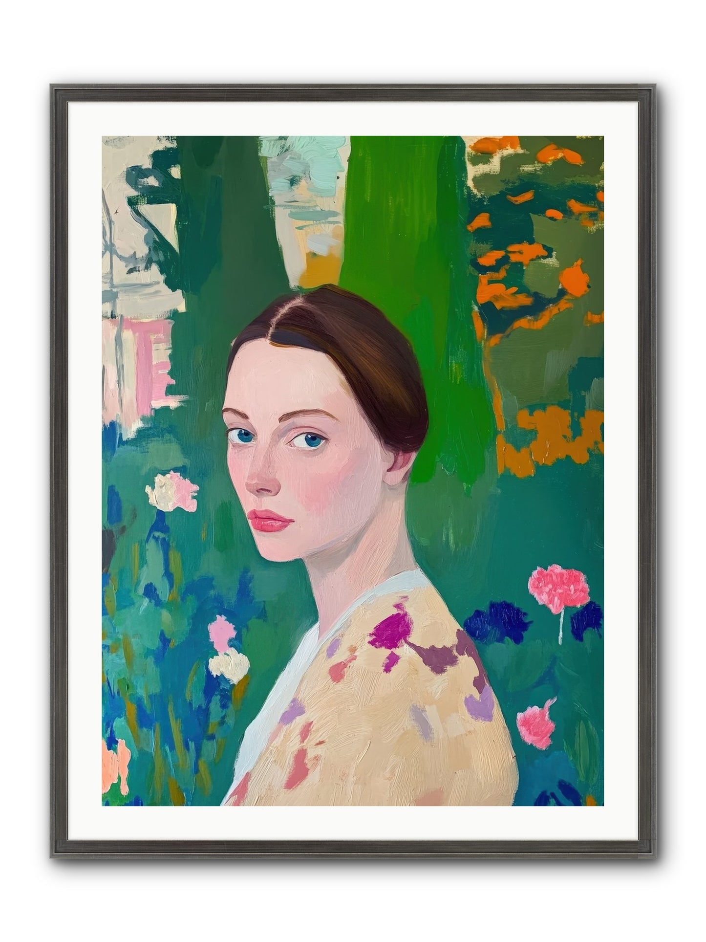 Lily Crane Framed Print - Slimwoods Black/Silver 30x40