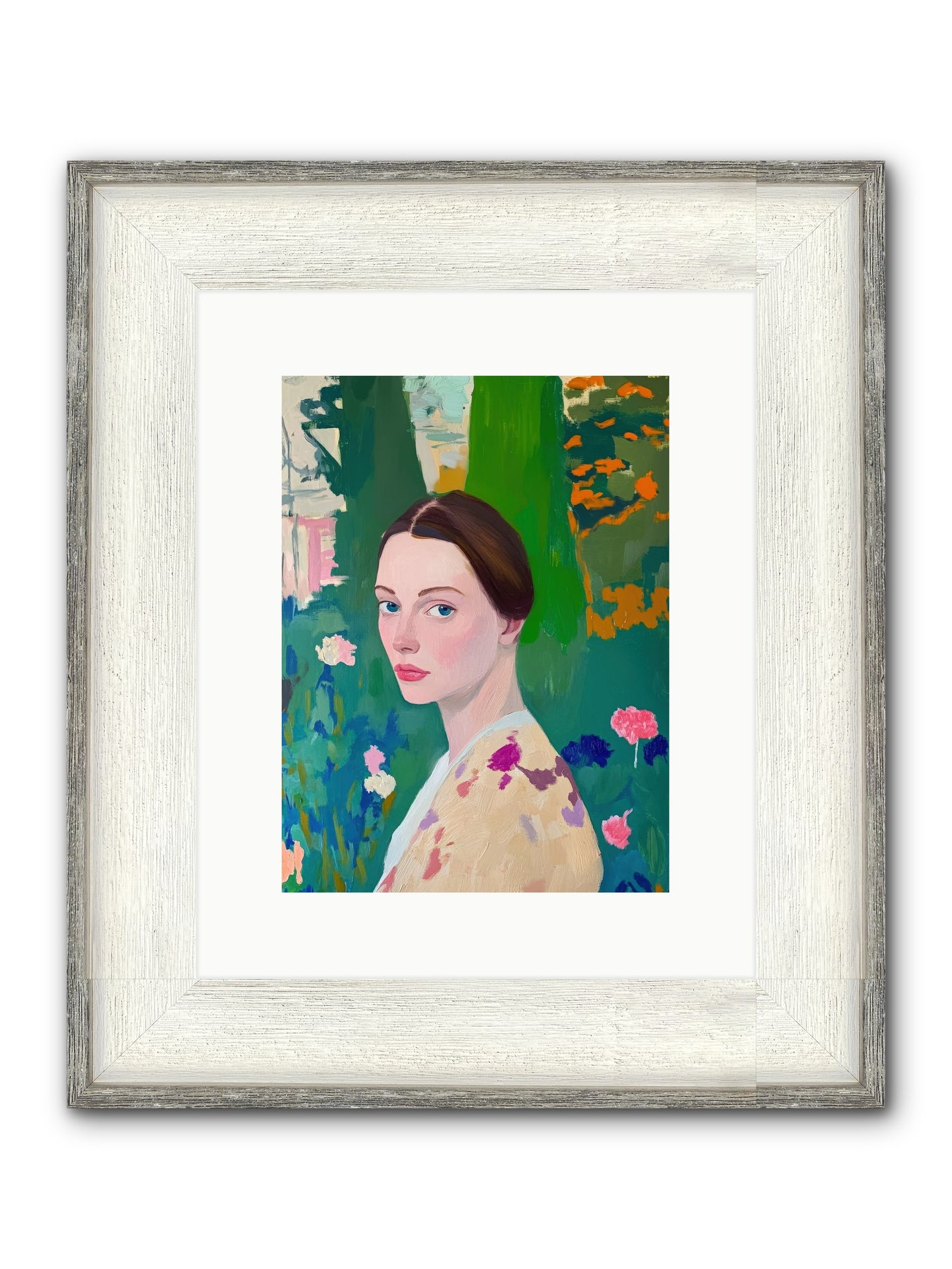 Lily Crane Framed Print - Driftwood White 9x12