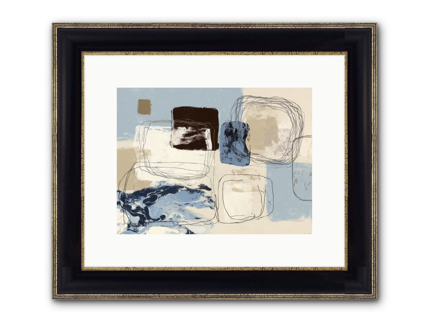Liminal Rapture Framed Print - Black & Gold 12x9