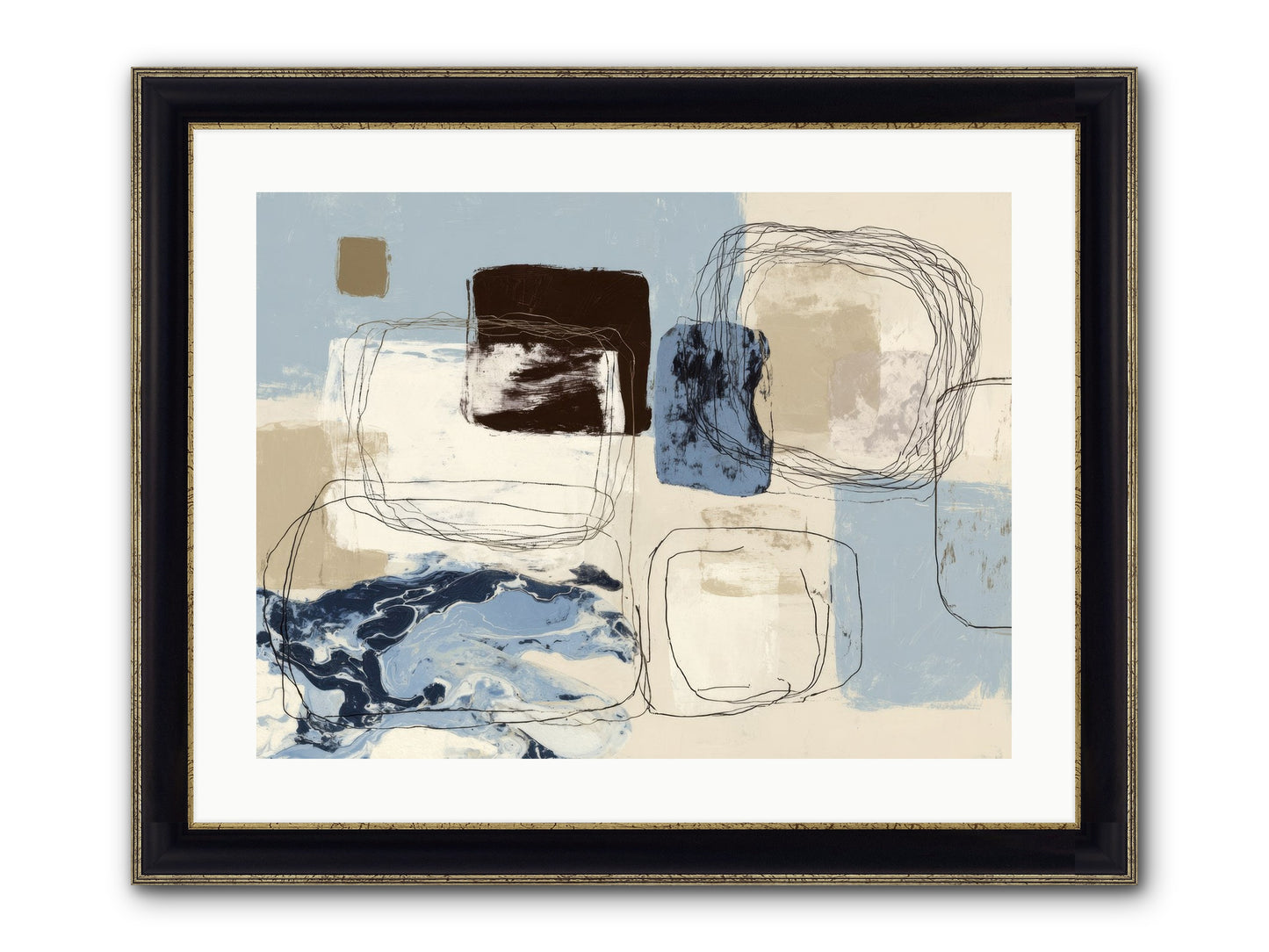 Liminal Rapture Framed Print - Black & Gold 24x18