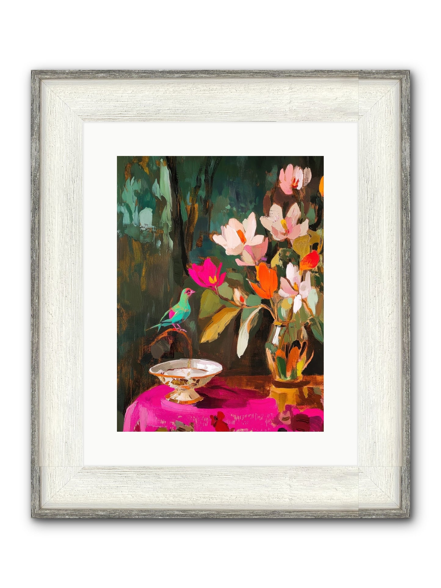 Lingering Spring Framed Print - Driftwood White 12x16