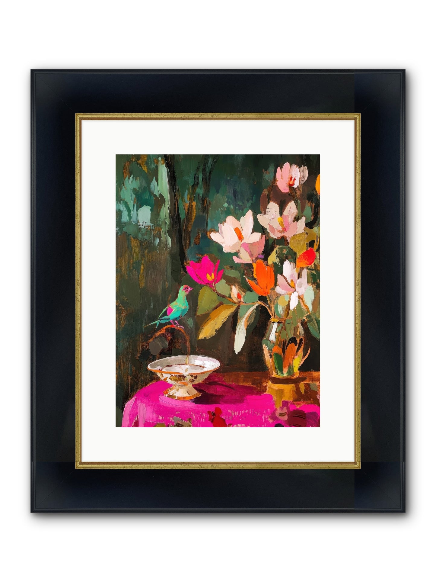 Lingering Spring Framed Print - Wide Black w/Gold 12x16