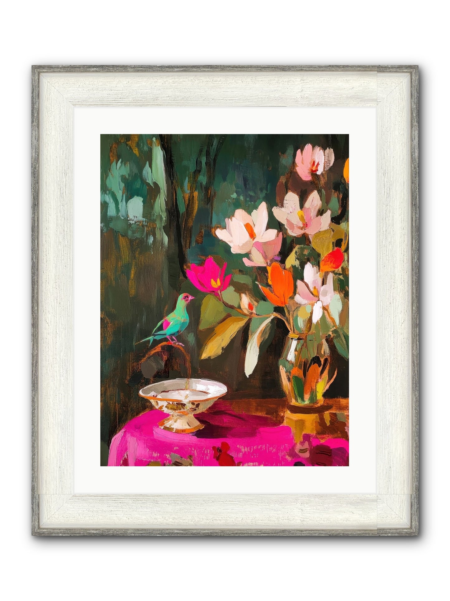 Lingering Spring Framed Print - Driftwood White 18x24