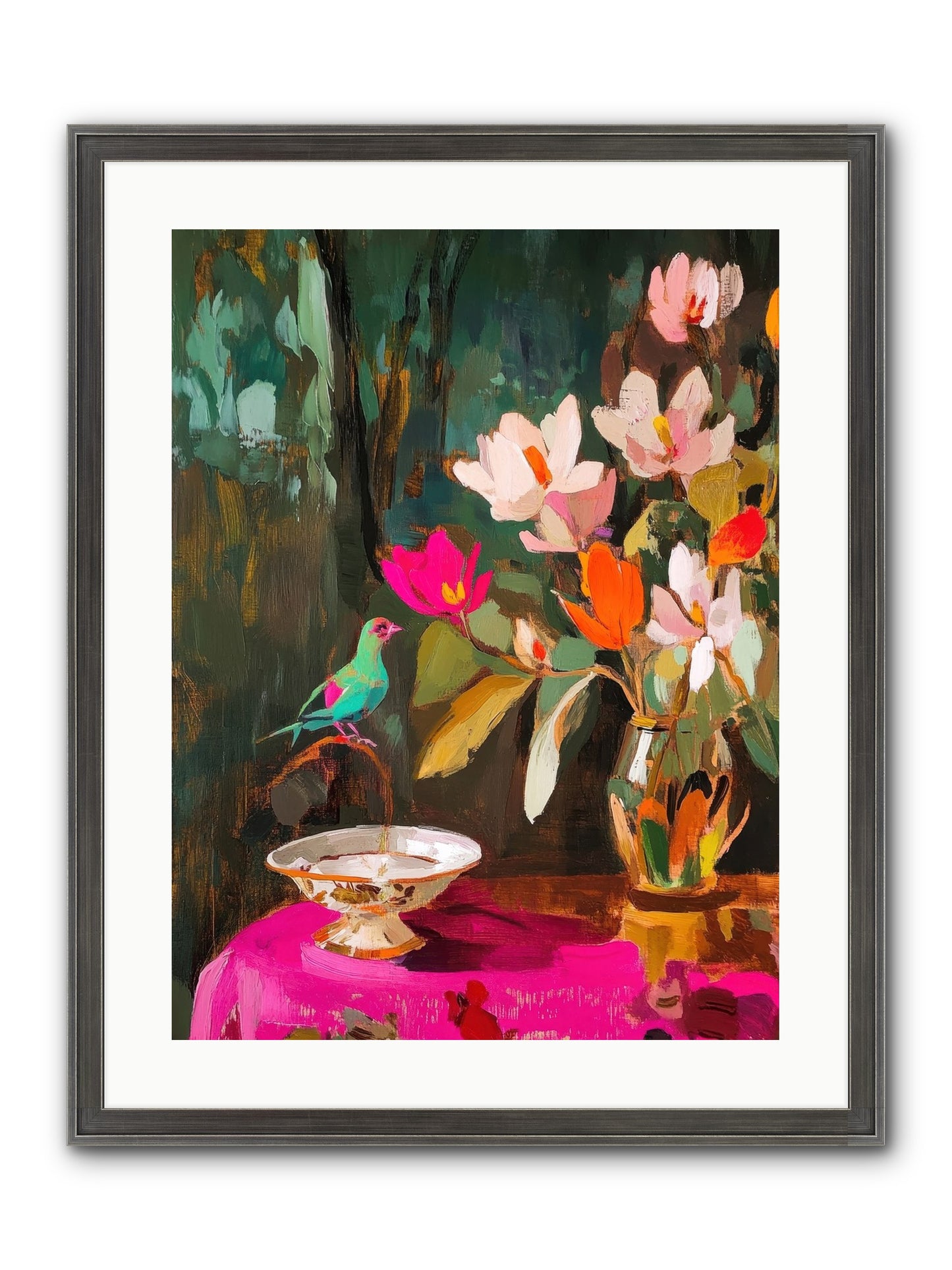 Lingering Spring Framed Print - Slimwoods Black/Silver 18x24