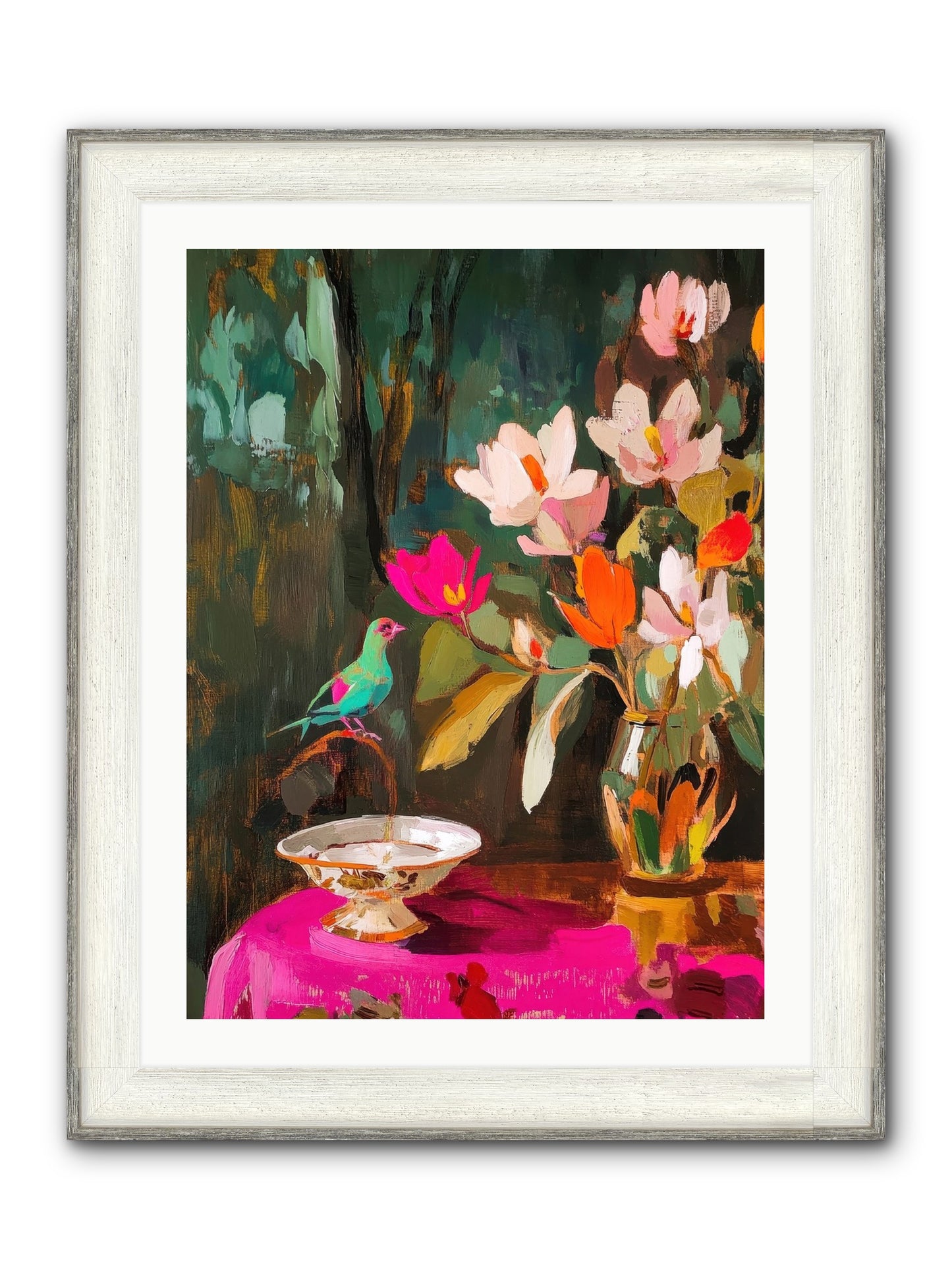 Lingering Spring Framed Print - Driftwood White 24x32