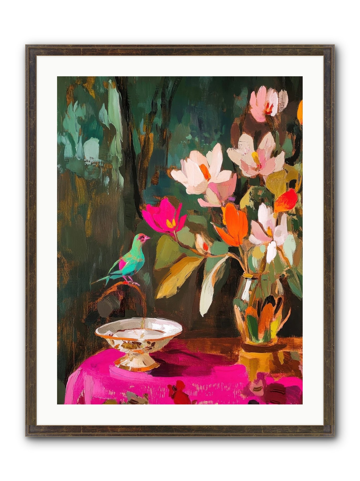 Lingering Spring Framed Print - Slimwoods Black/Gold 24x32
