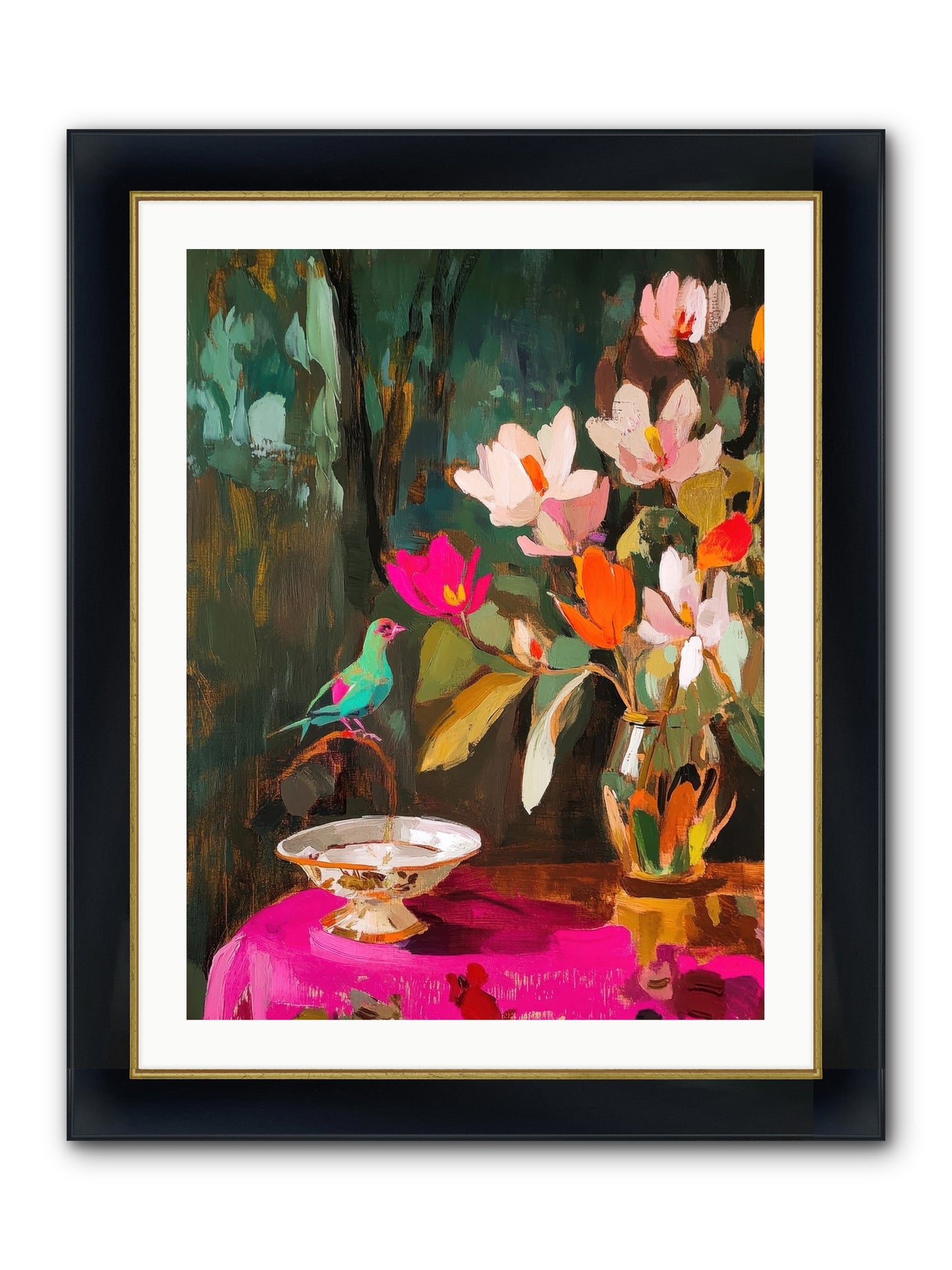 Lingering Spring Framed Print - Wide Black w/Gold 24x32