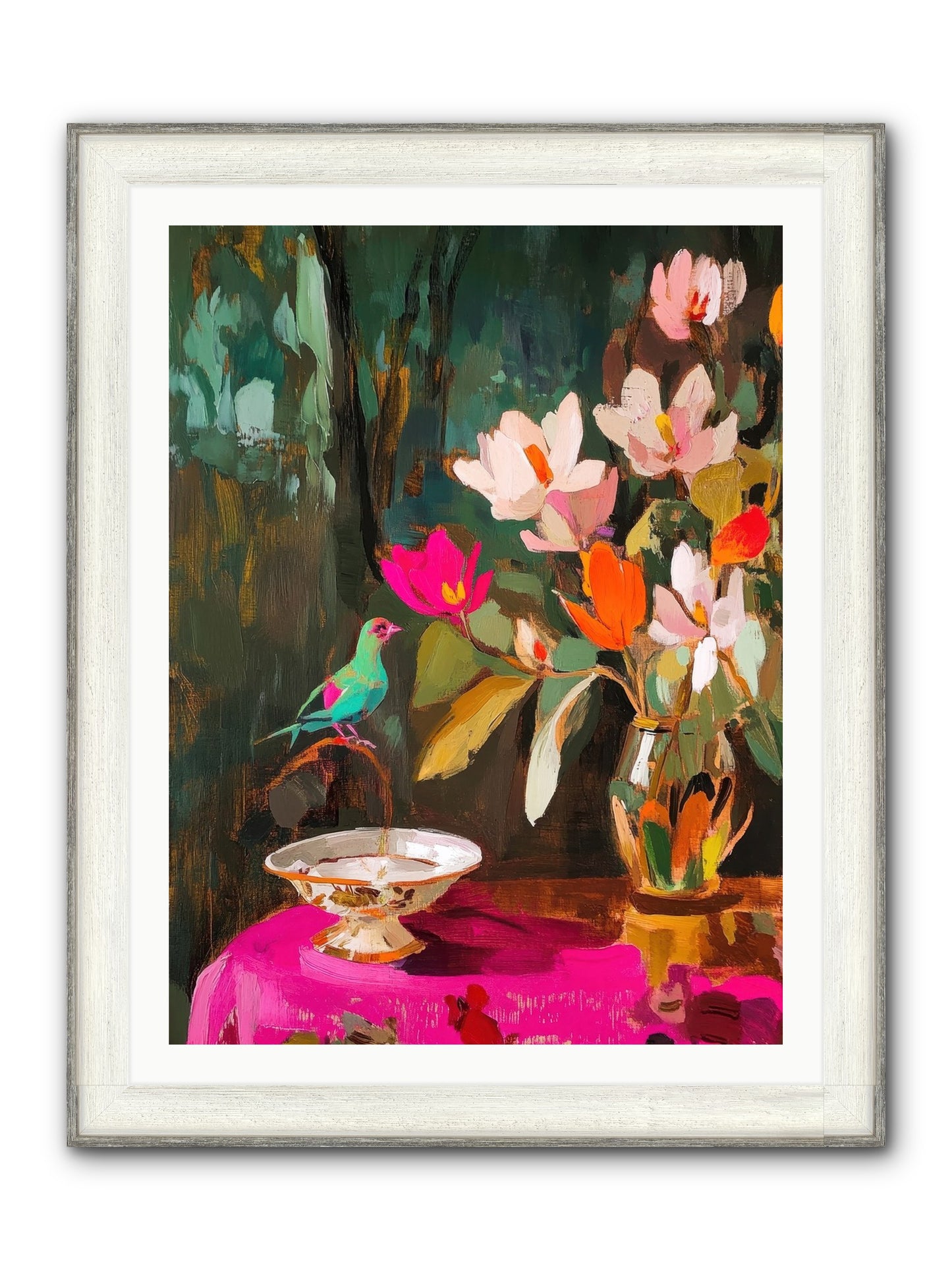 Lingering Spring Framed Print - Driftwood White 30x40