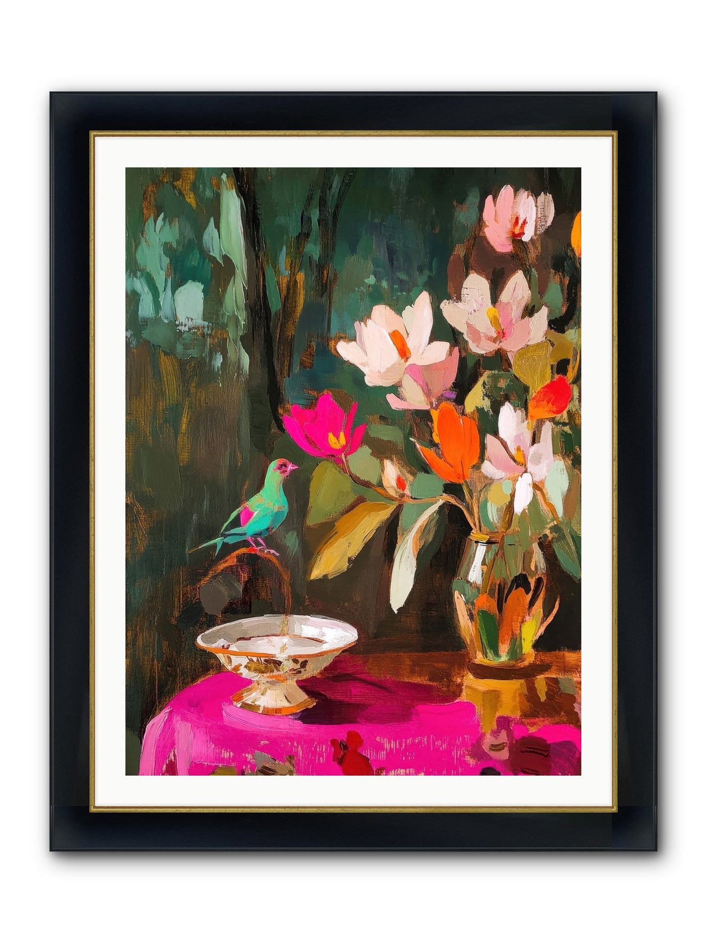 Lingering Spring Framed Print - Wide Black w/Gold 30x40