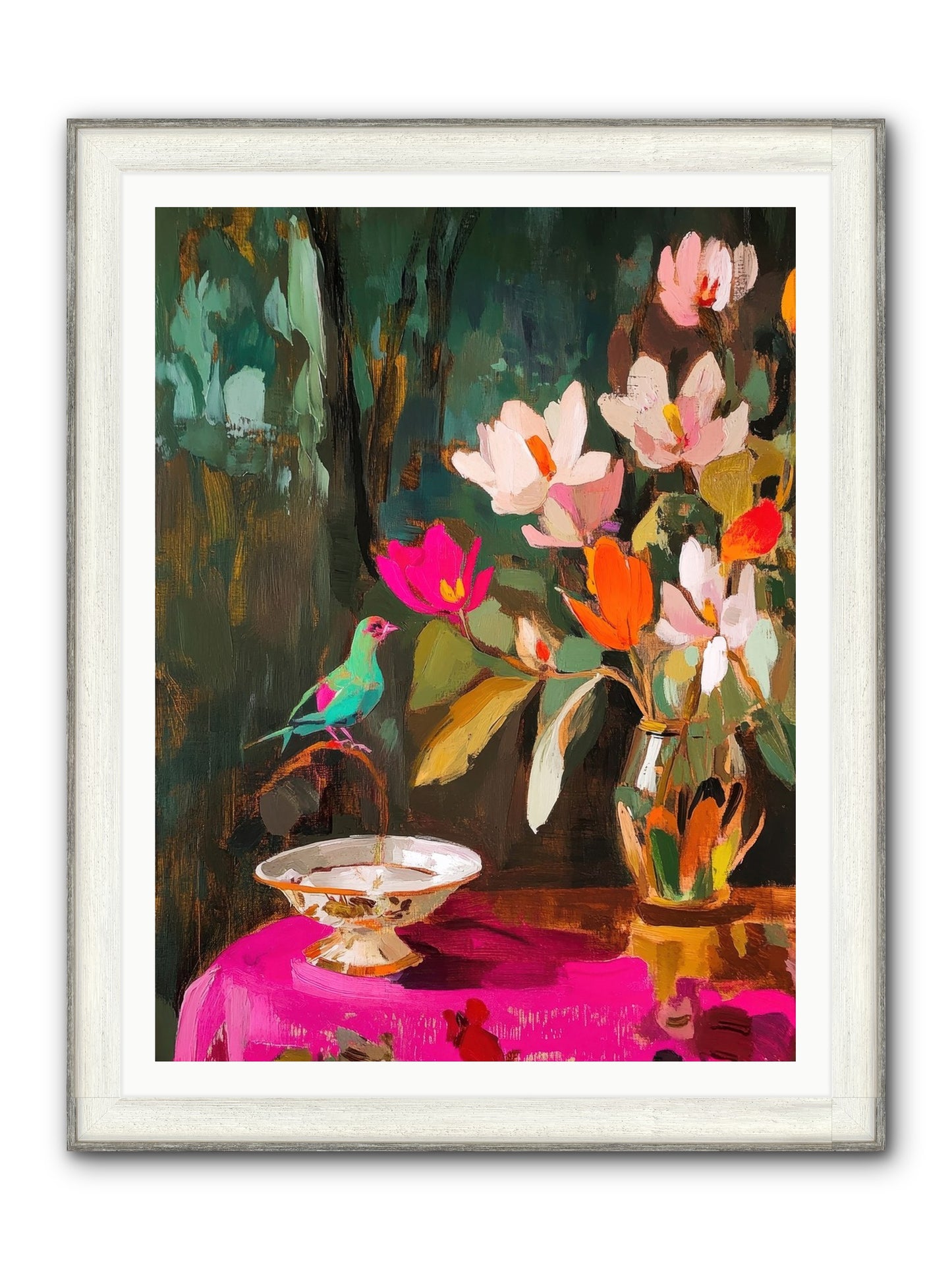 Lingering Spring Framed Print - Driftwood White 36x48
