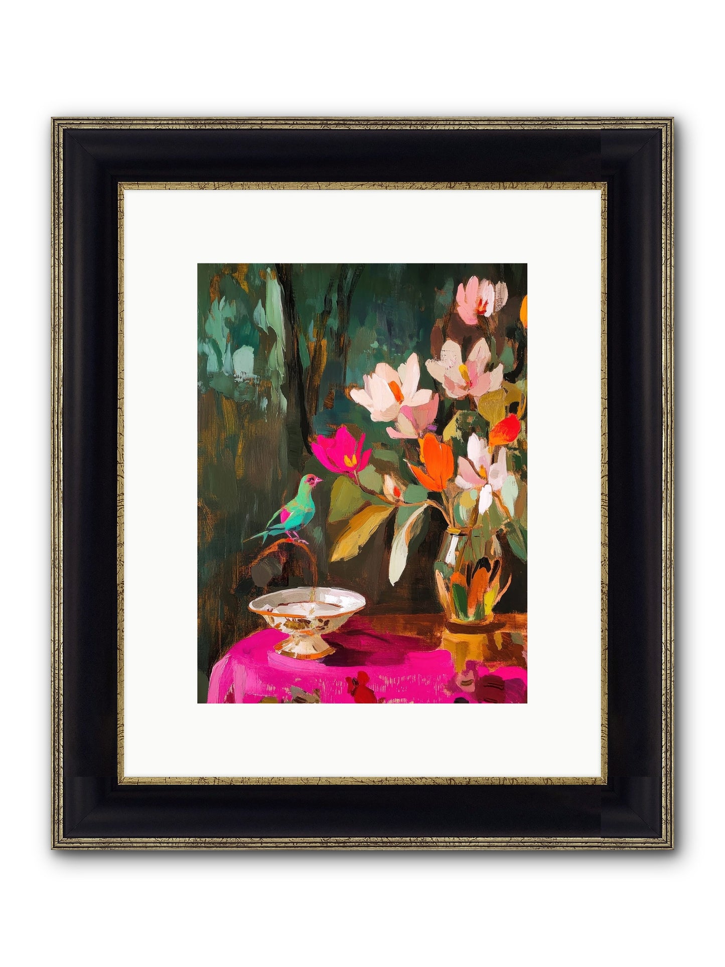 Lingering Spring Framed Print - Black & Gold 9x12