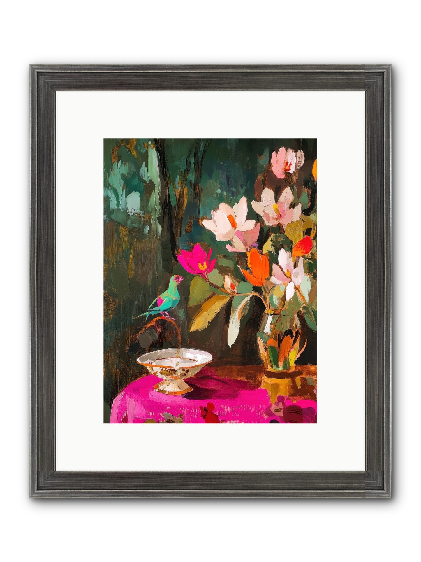 Lingering Spring Framed Print - Slimwoods Black/Silver 9x12
