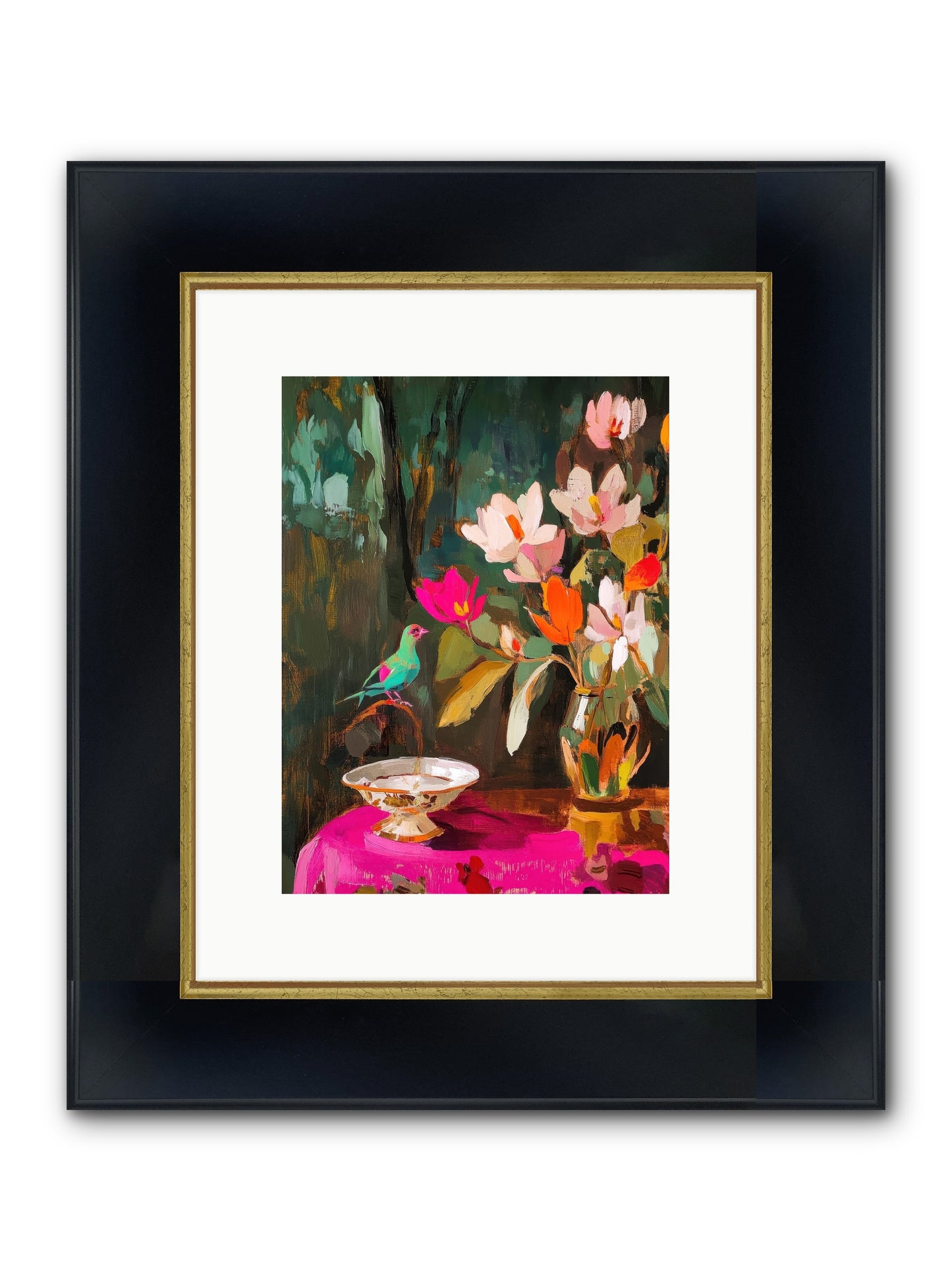Lingering Spring Framed Print - Wide Black w/Gold 9x12