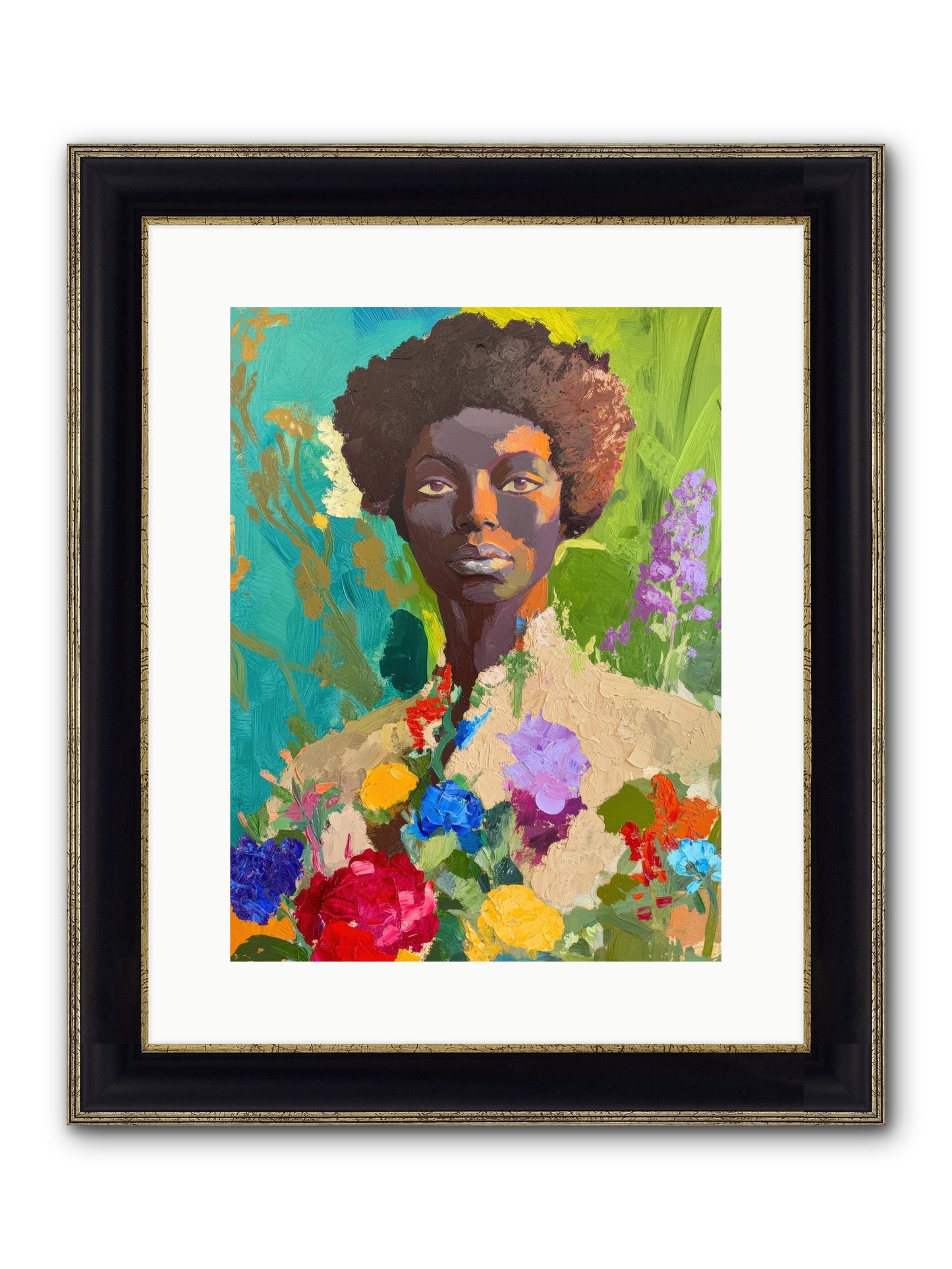 Linnea Dove Framed Print - Black & Gold 12x16